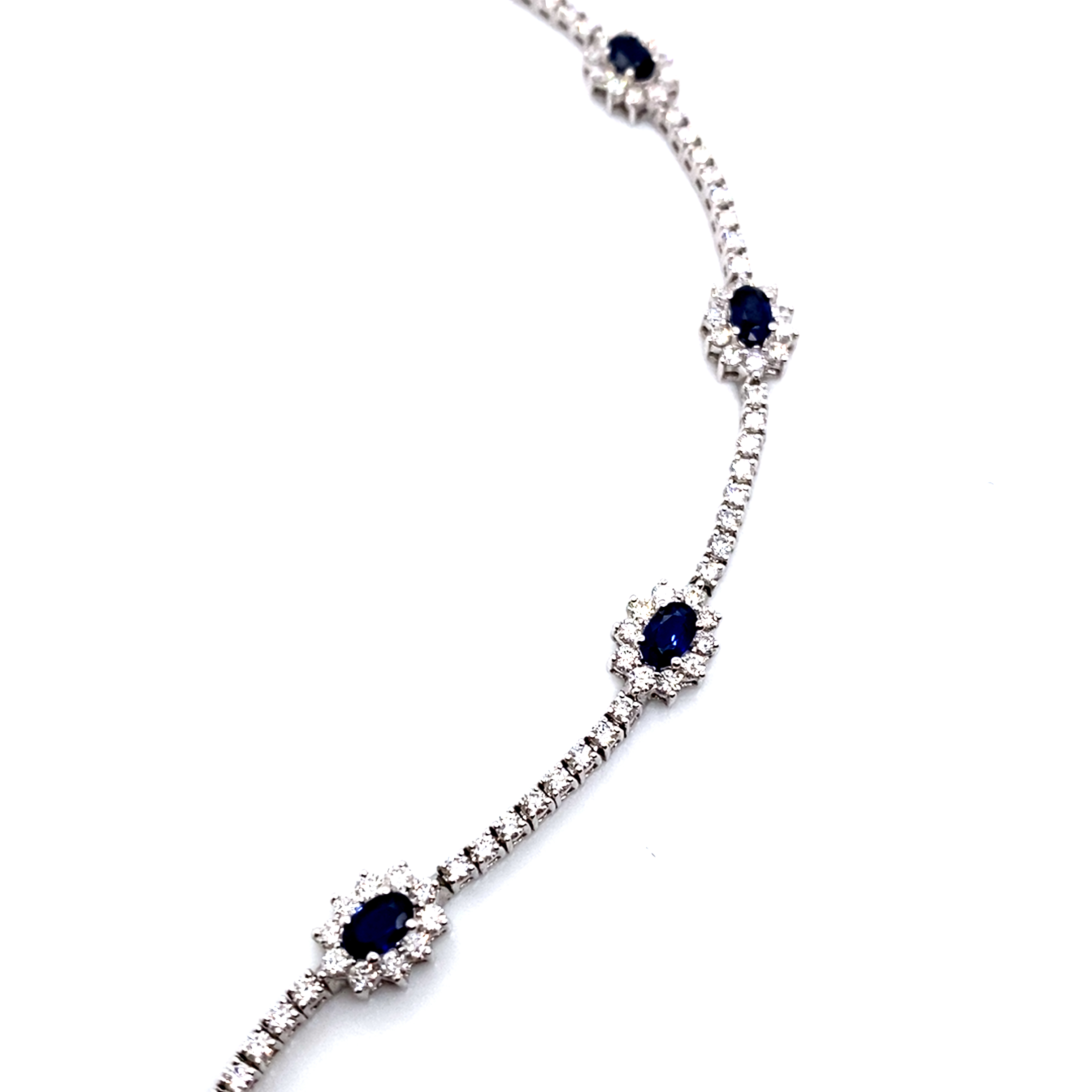 Sapphire and Diamond Bracelet in 18 Carat White Gold