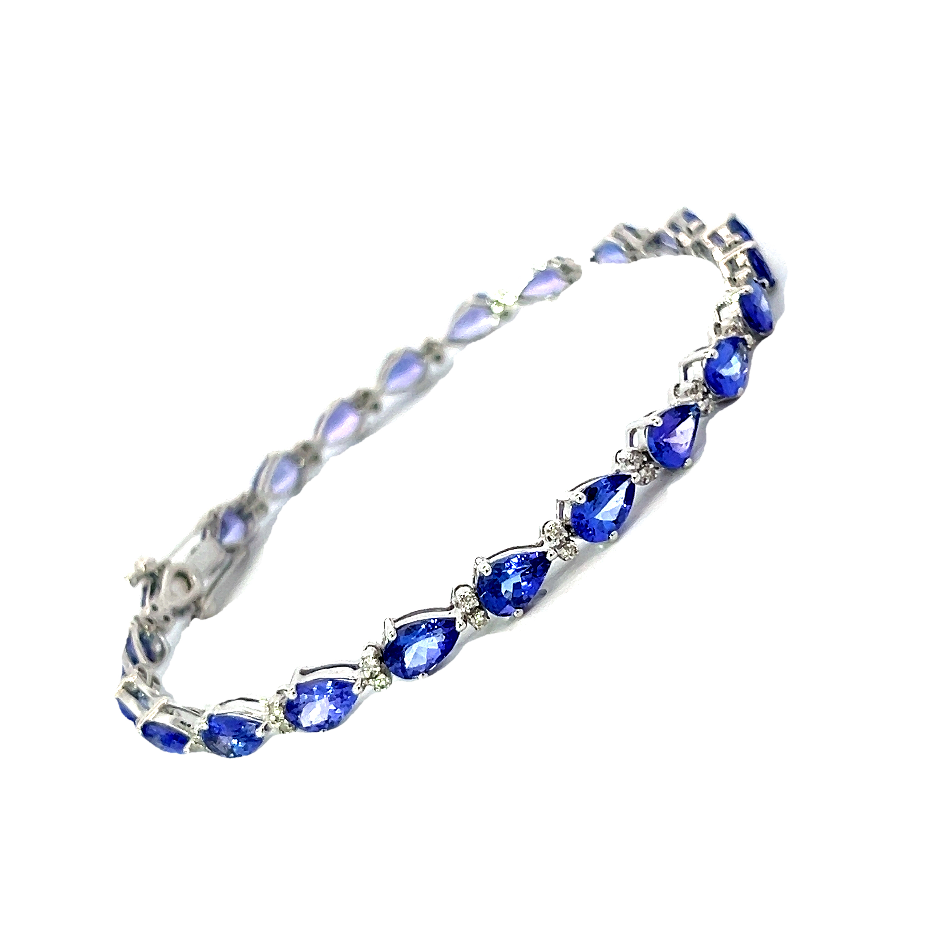 An 18 Carat White Gold, Tanzanite and Diamond Bracelet