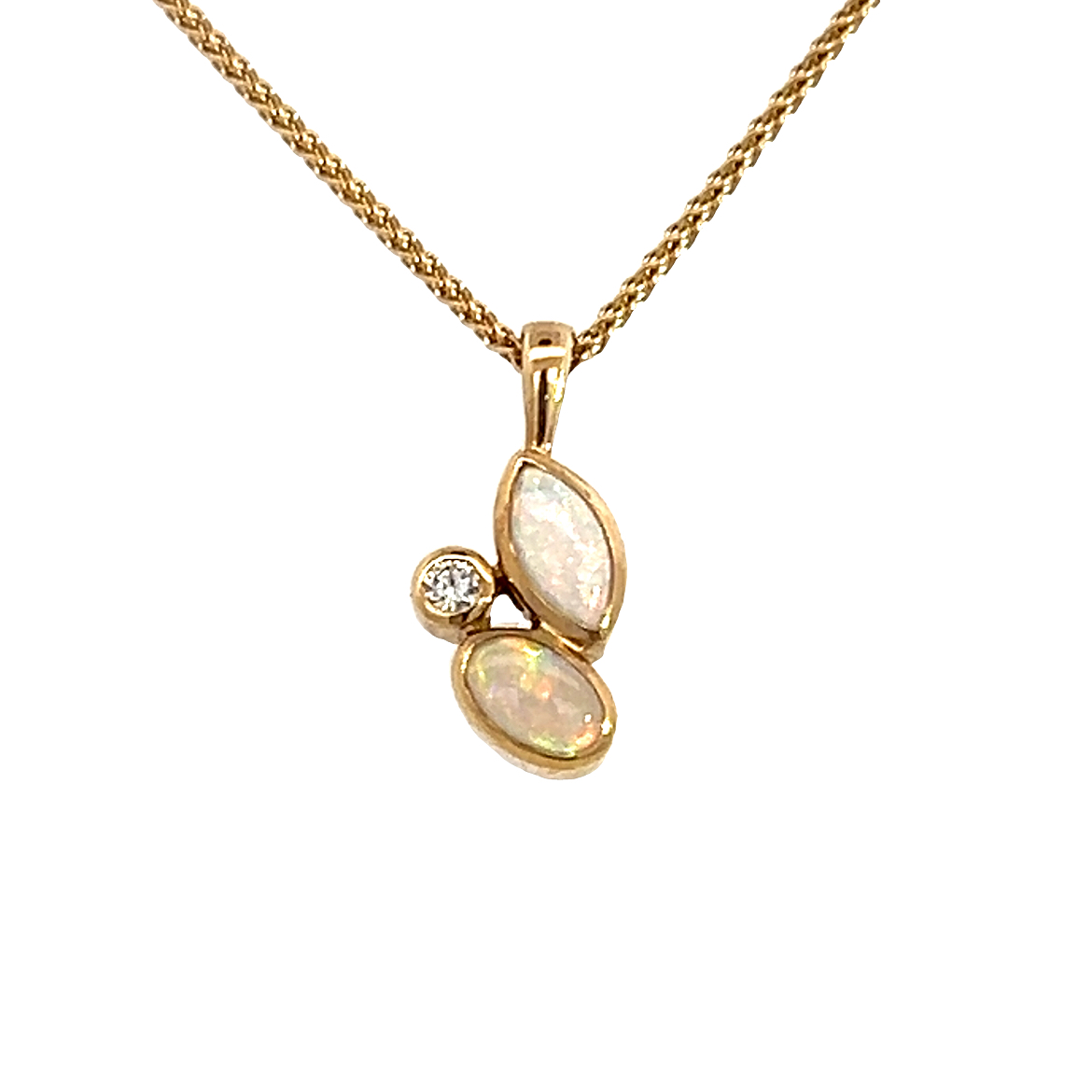 9 Yellow Gold Multi Stone Pendant