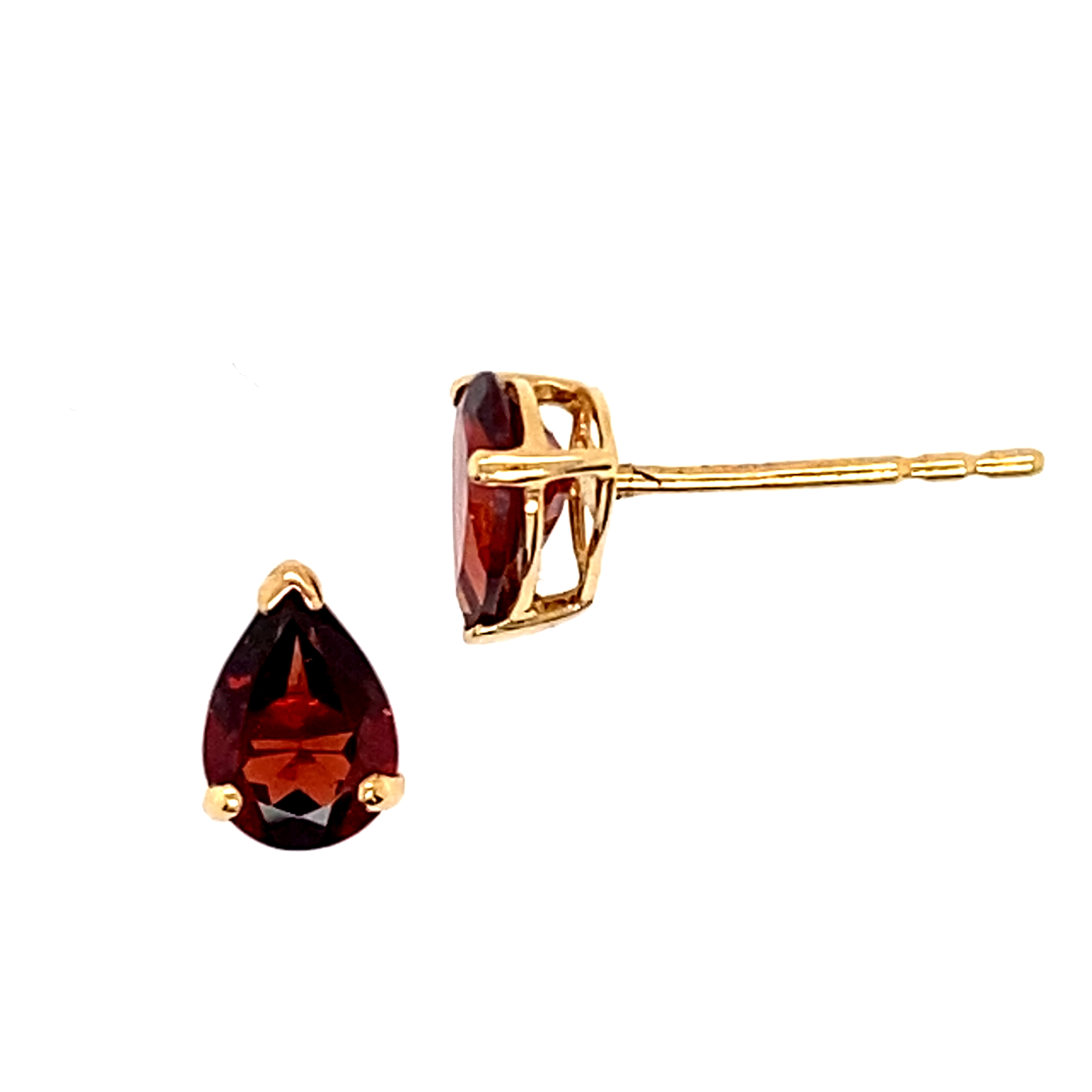 18 Carat Yellow Gold and Garnet Studs