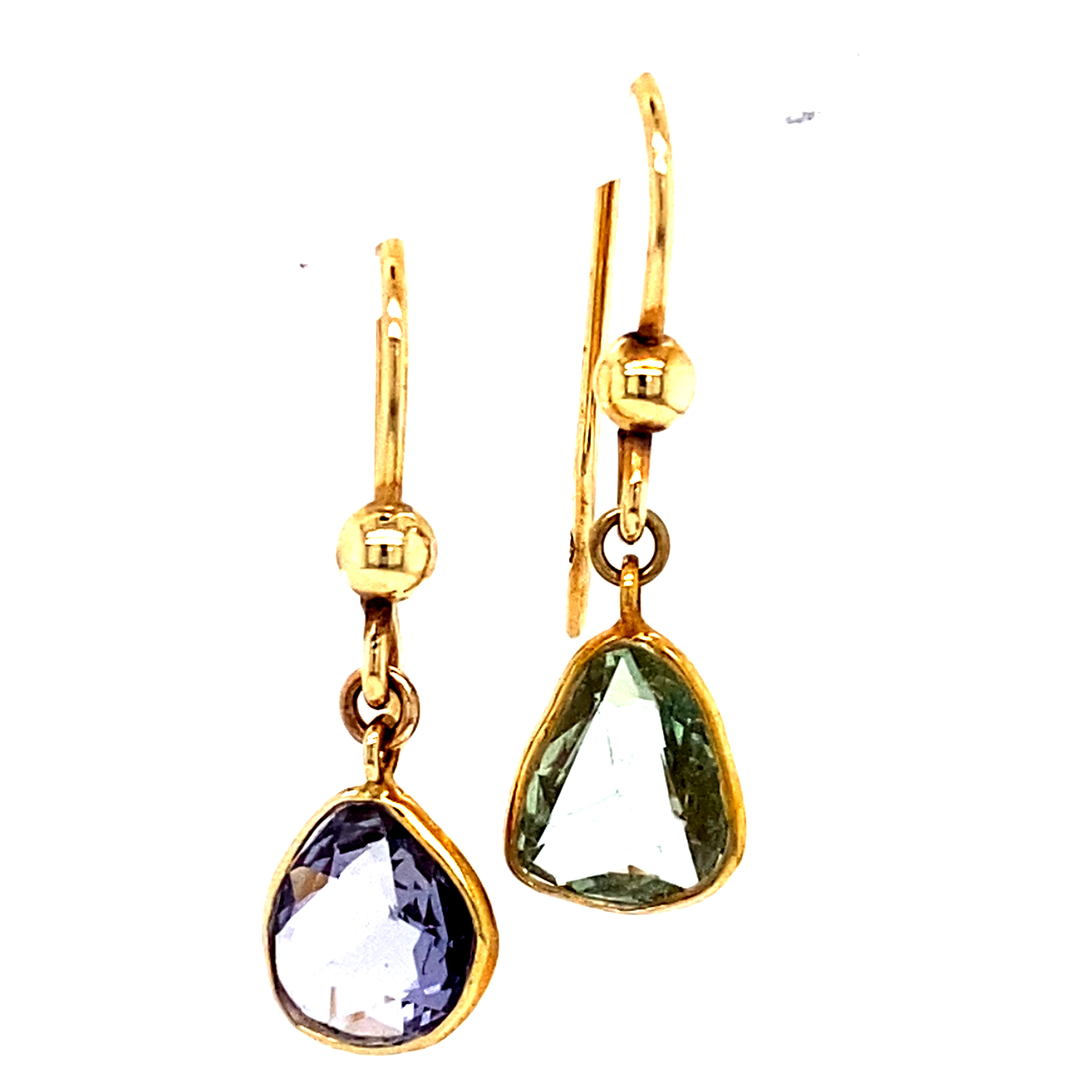 18 Carat Yellow Gold and Sapphire Earrings