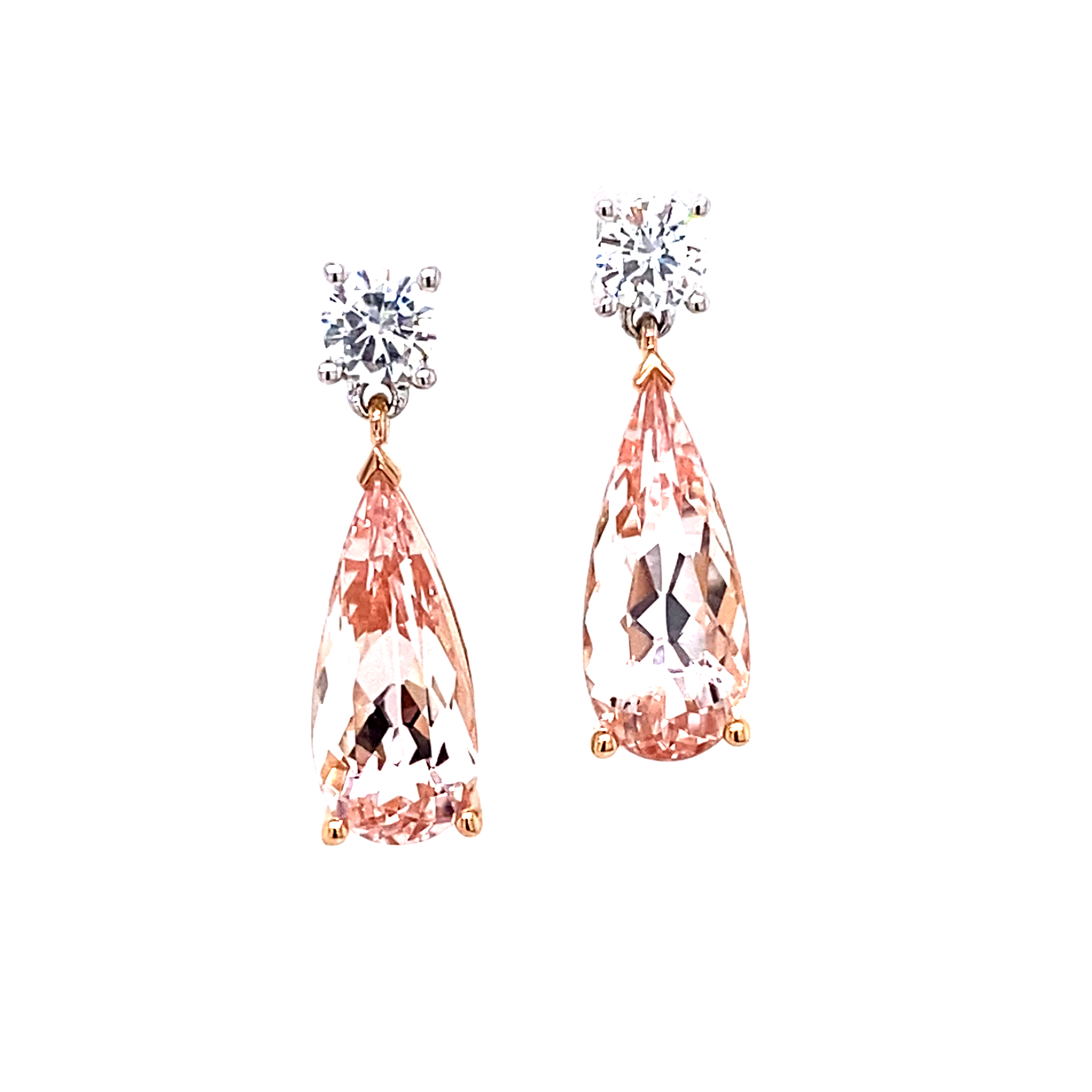 Morganiute and Diamond Drop Earrings