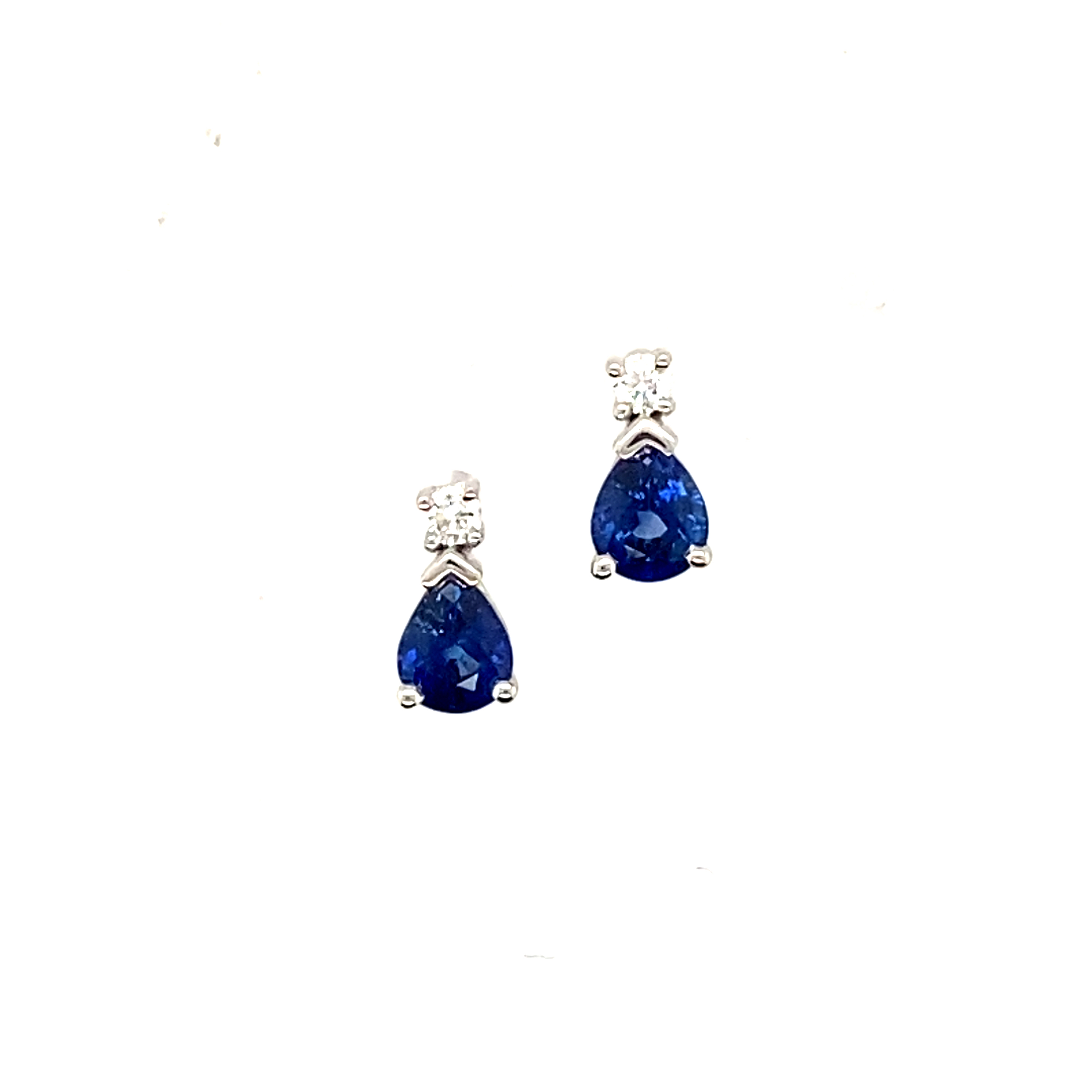 18 Carat White Gold Sapphire and Diamond Studs