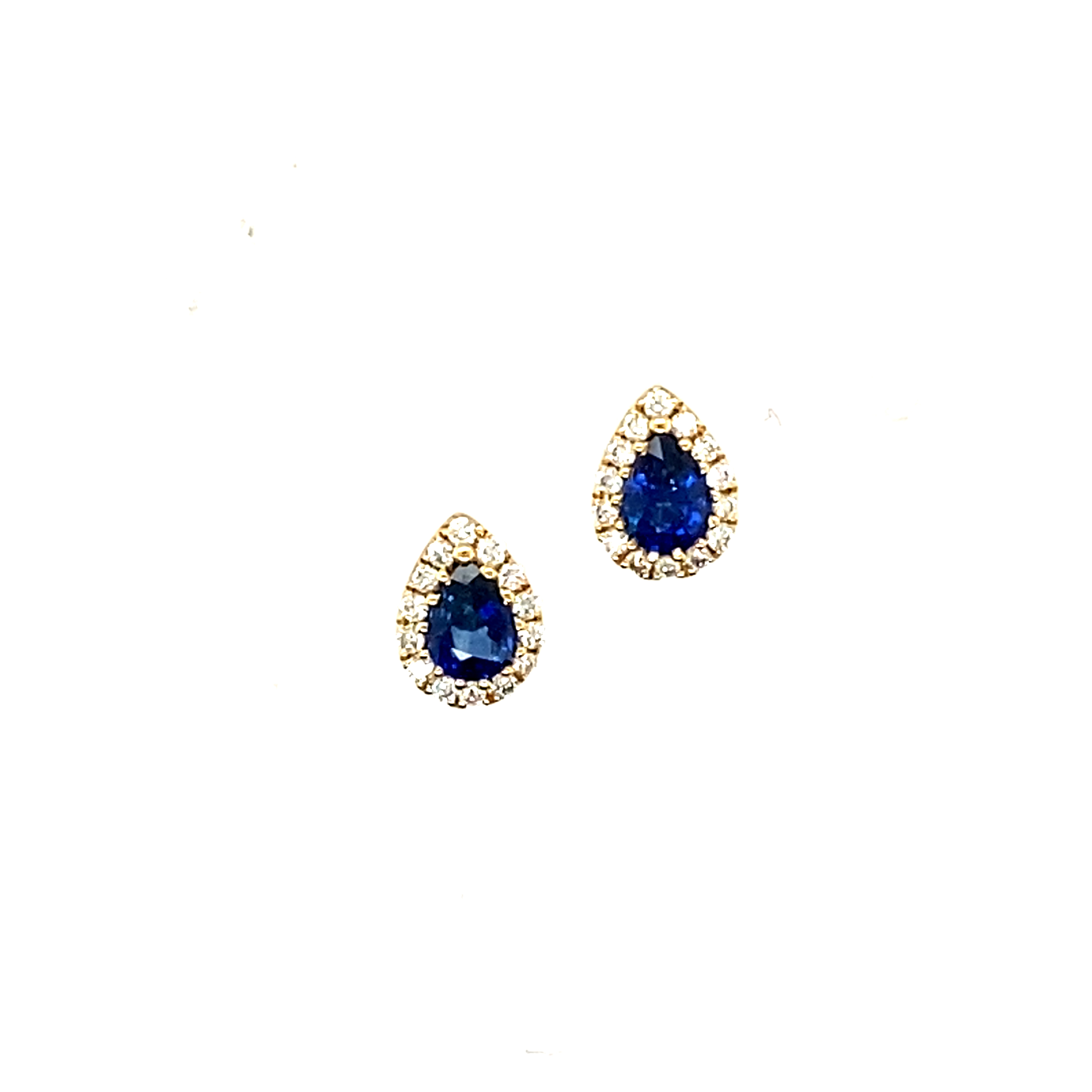 18 Carat Yellow Gold Sapphire and Diamond Studs