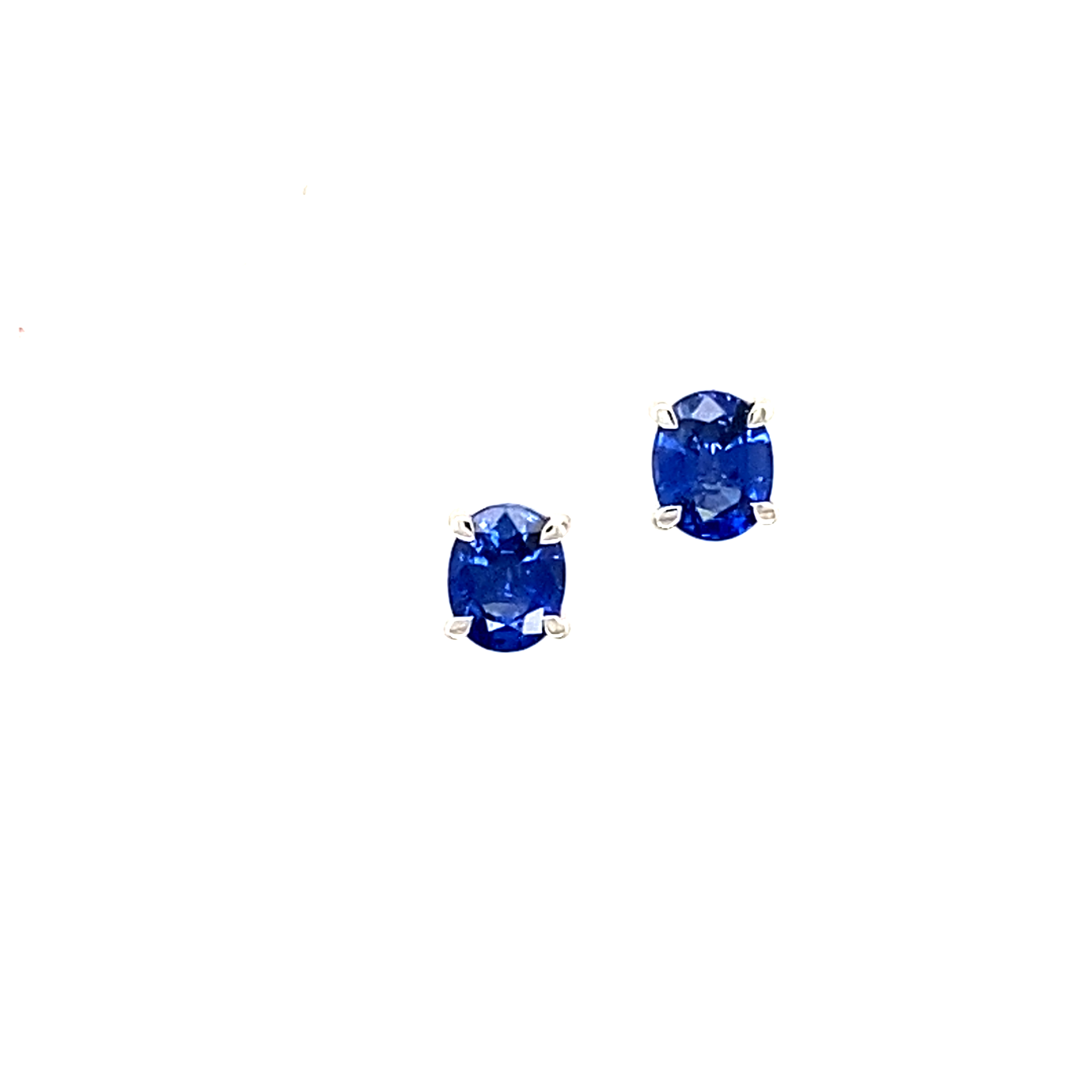 18 Carat White Gold Oval Sapphire Studs