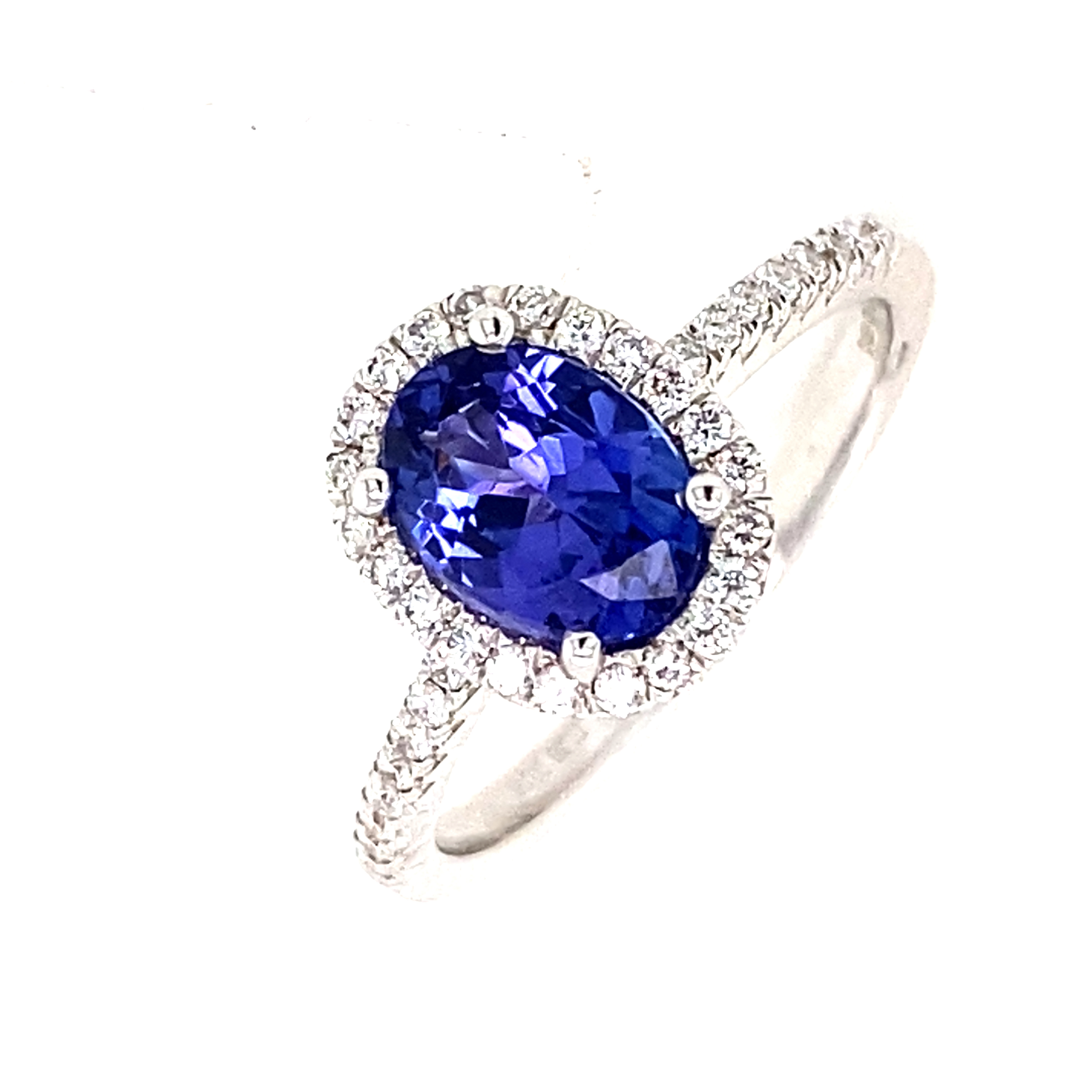 18 Carat White Gold Tanzanite and Diamond Ring