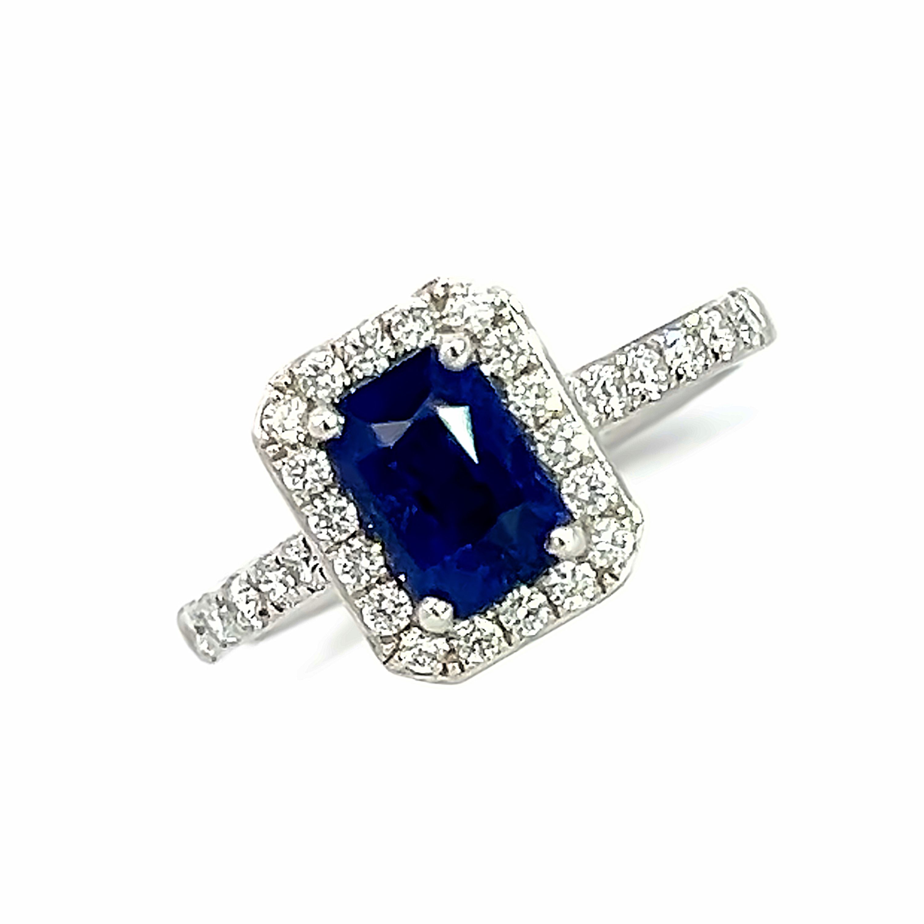 Platinum, Sapphire and Diamond Ring - 1.78Cts