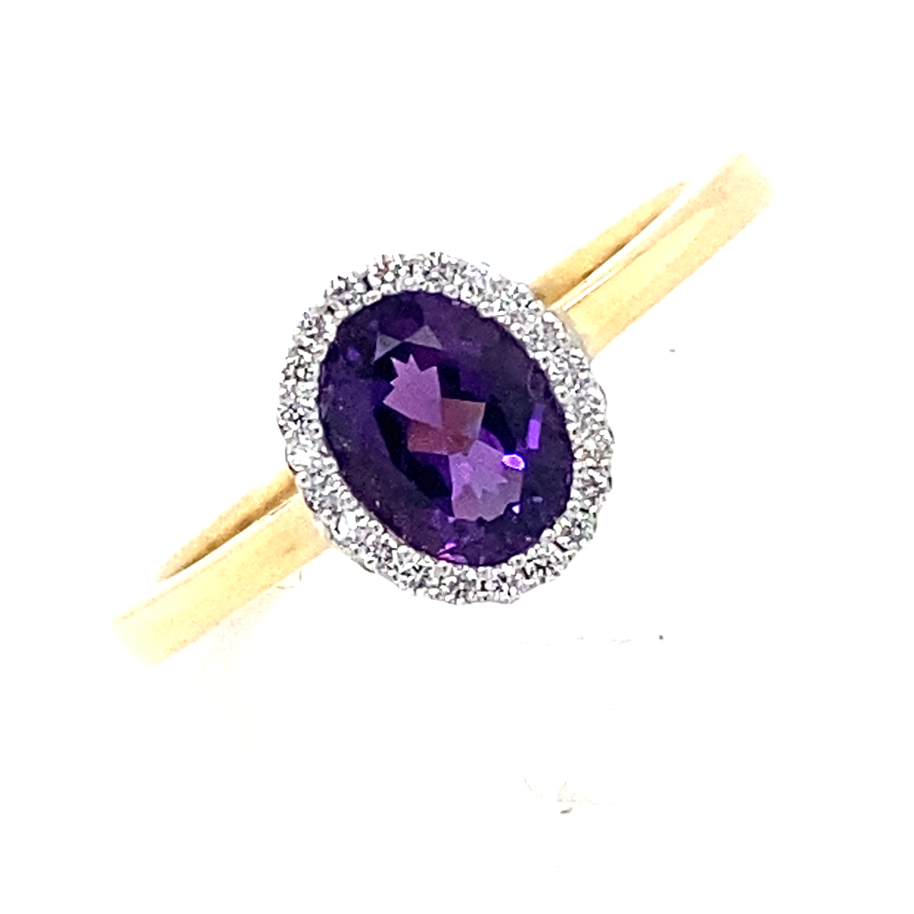 Amethyst and Diamond Ring in 18 Carat Yellow and White Gold