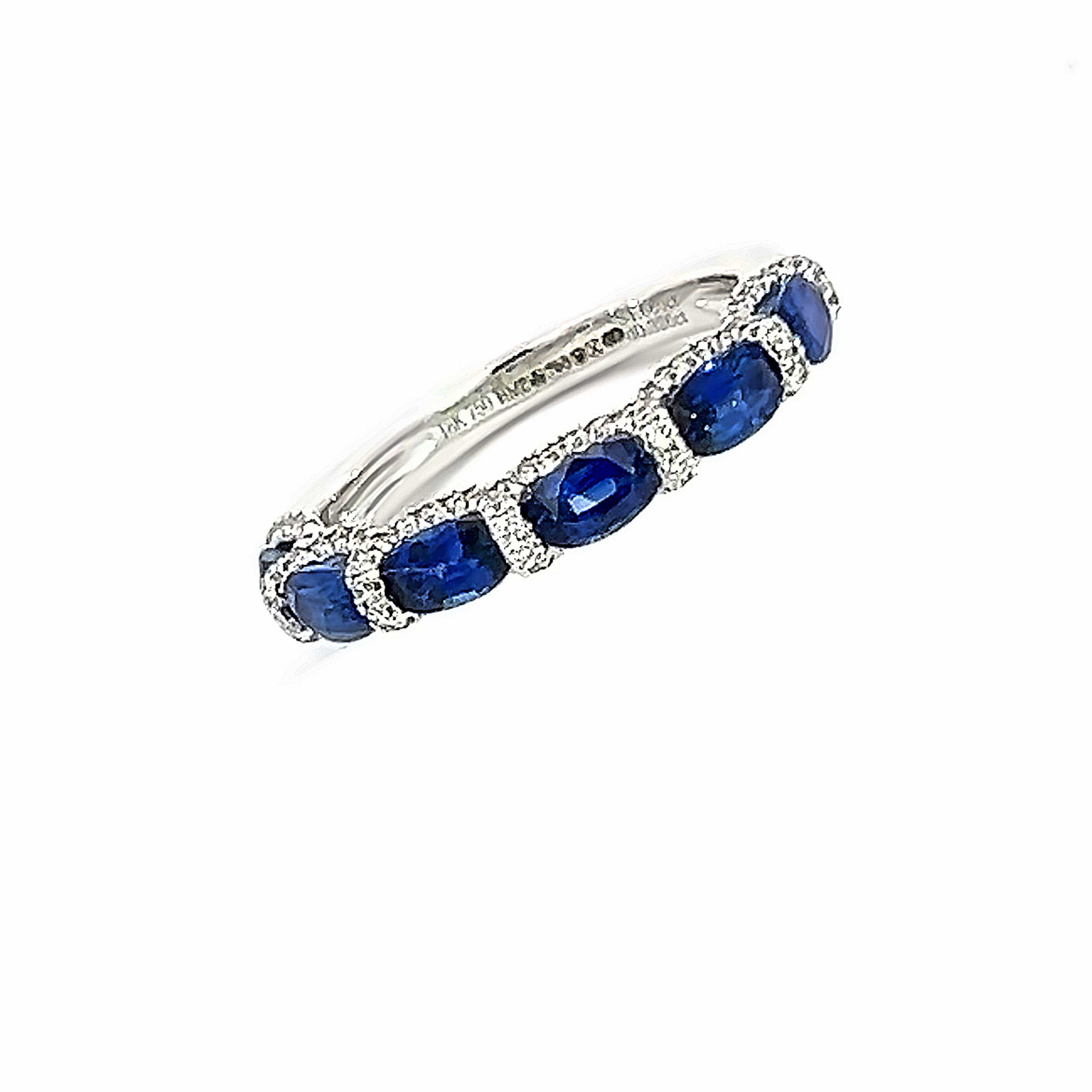 18 Carat White Gold Sapphire and Diamond 6 Stone Ring