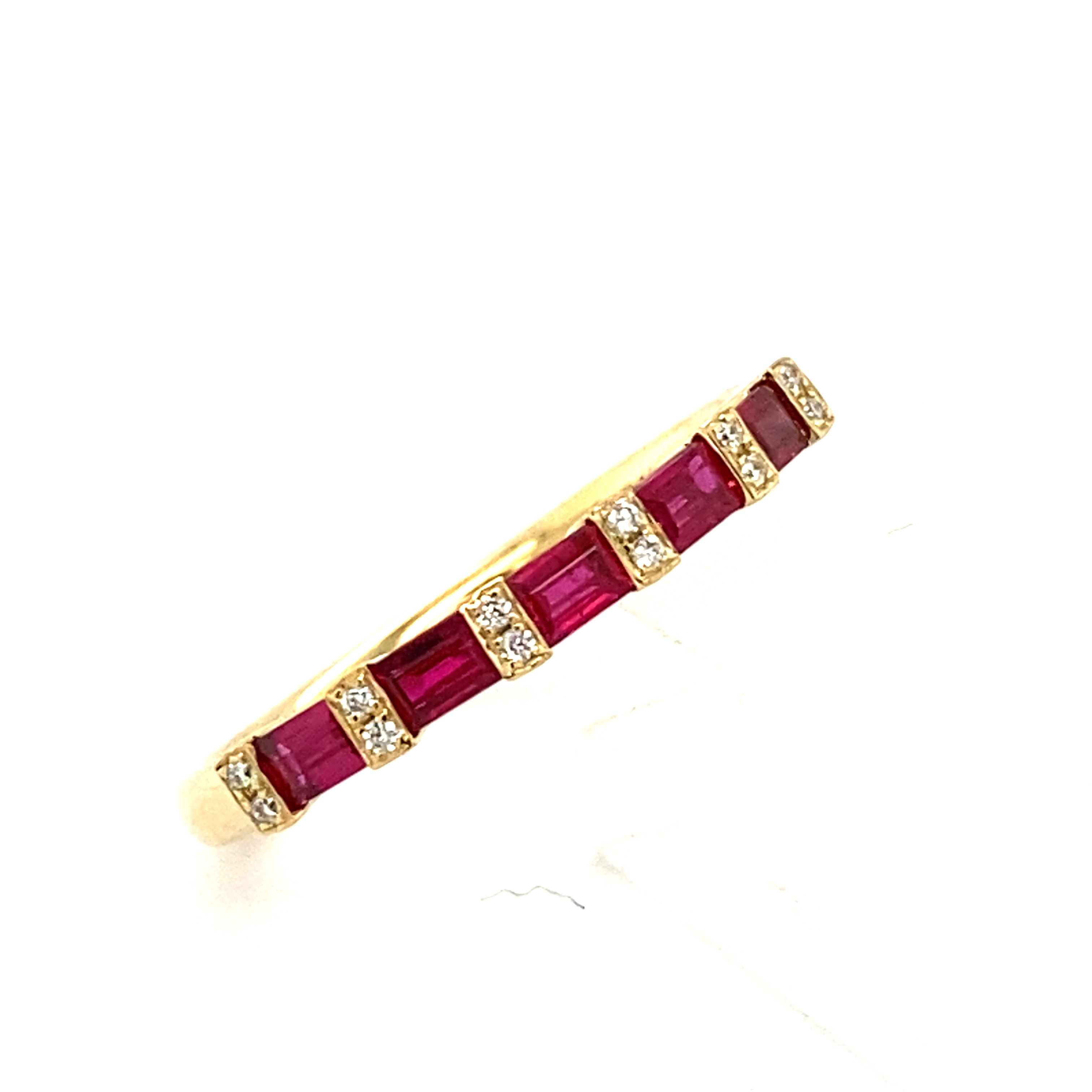 18 Carat Yellow Gold Ruby and Diamond ½ Eternity Ring