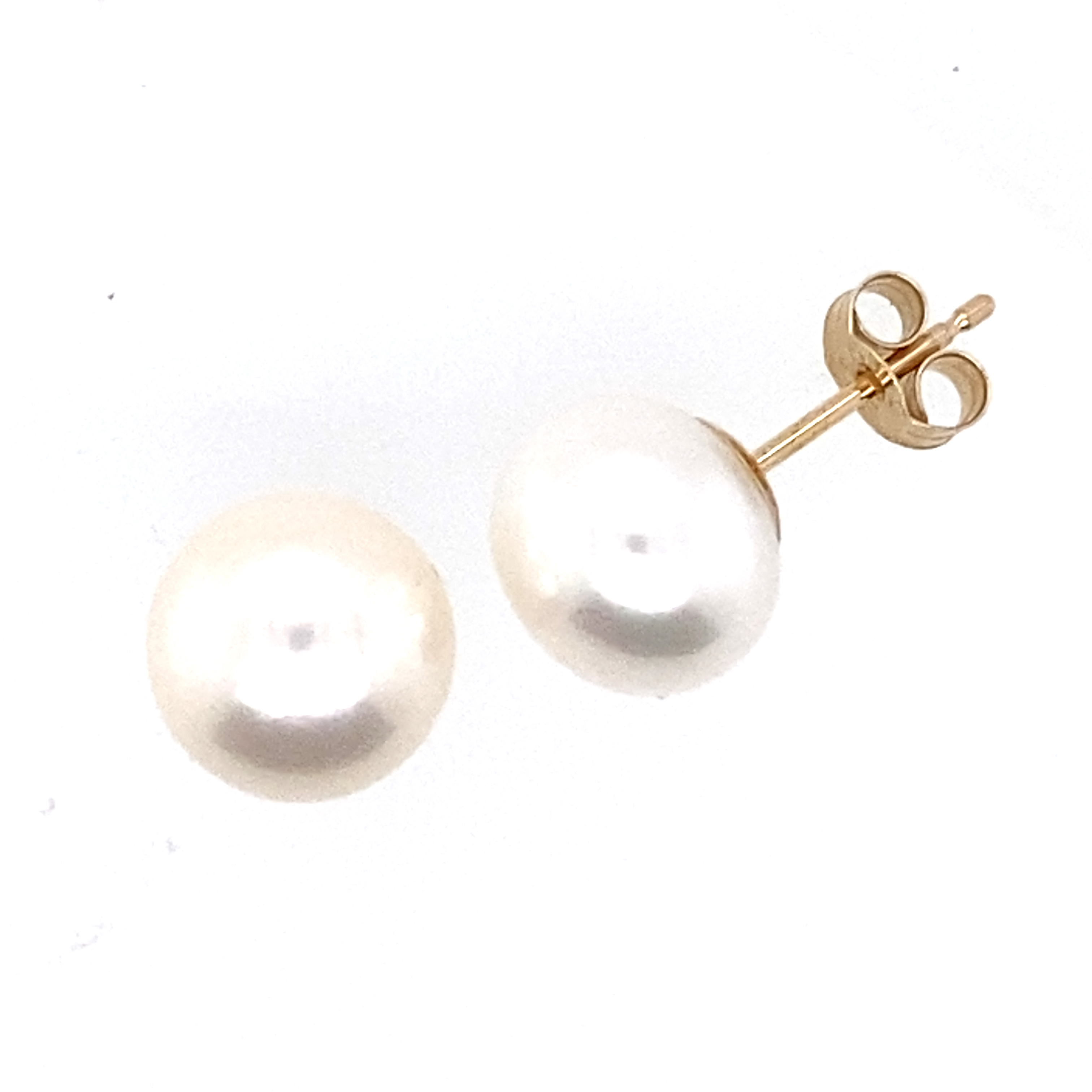 9mm Fresh Water Pearl Studs on a 9 Carat Yellow Gold Post