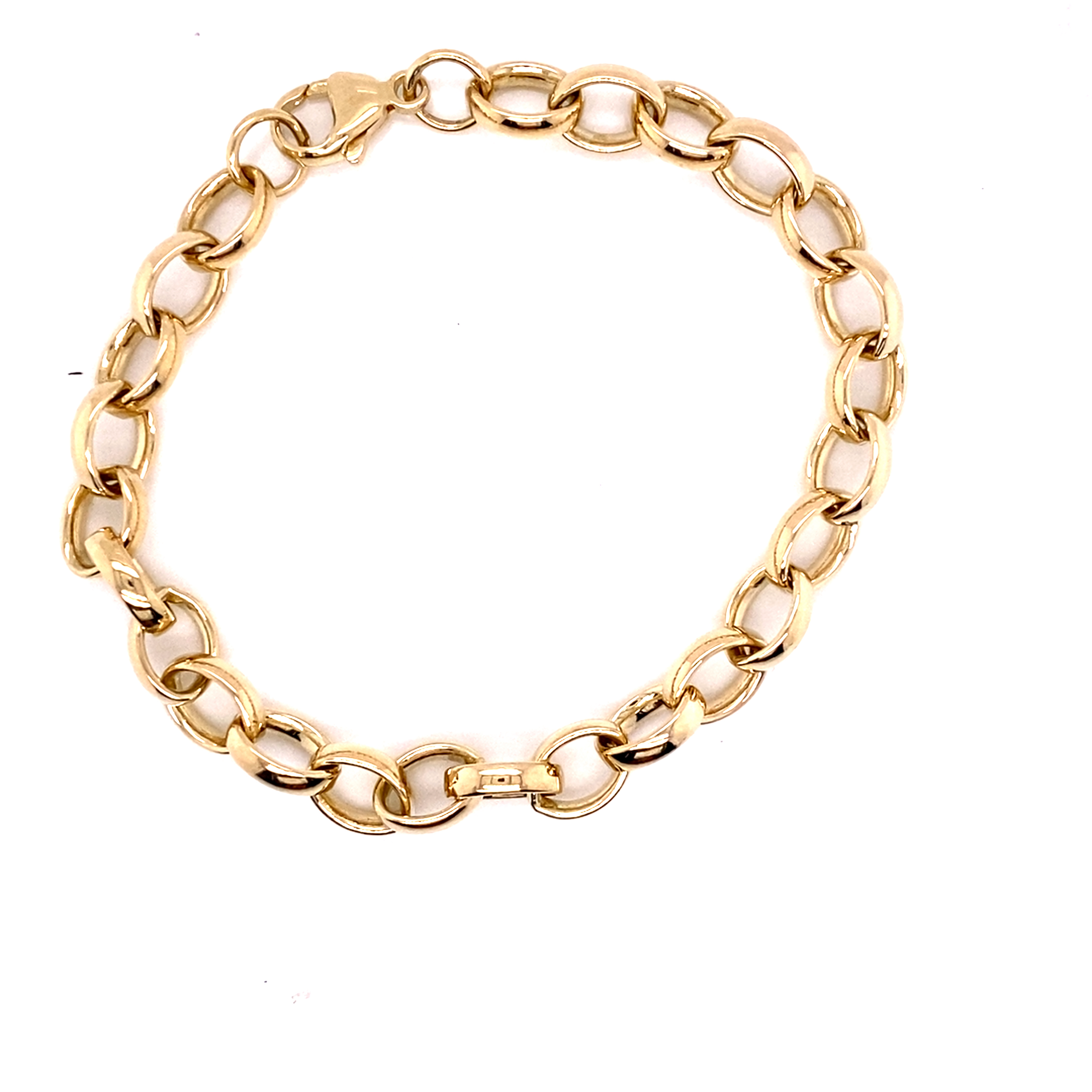 9 Carat Yellow Gold Belcher Chain Bracelet