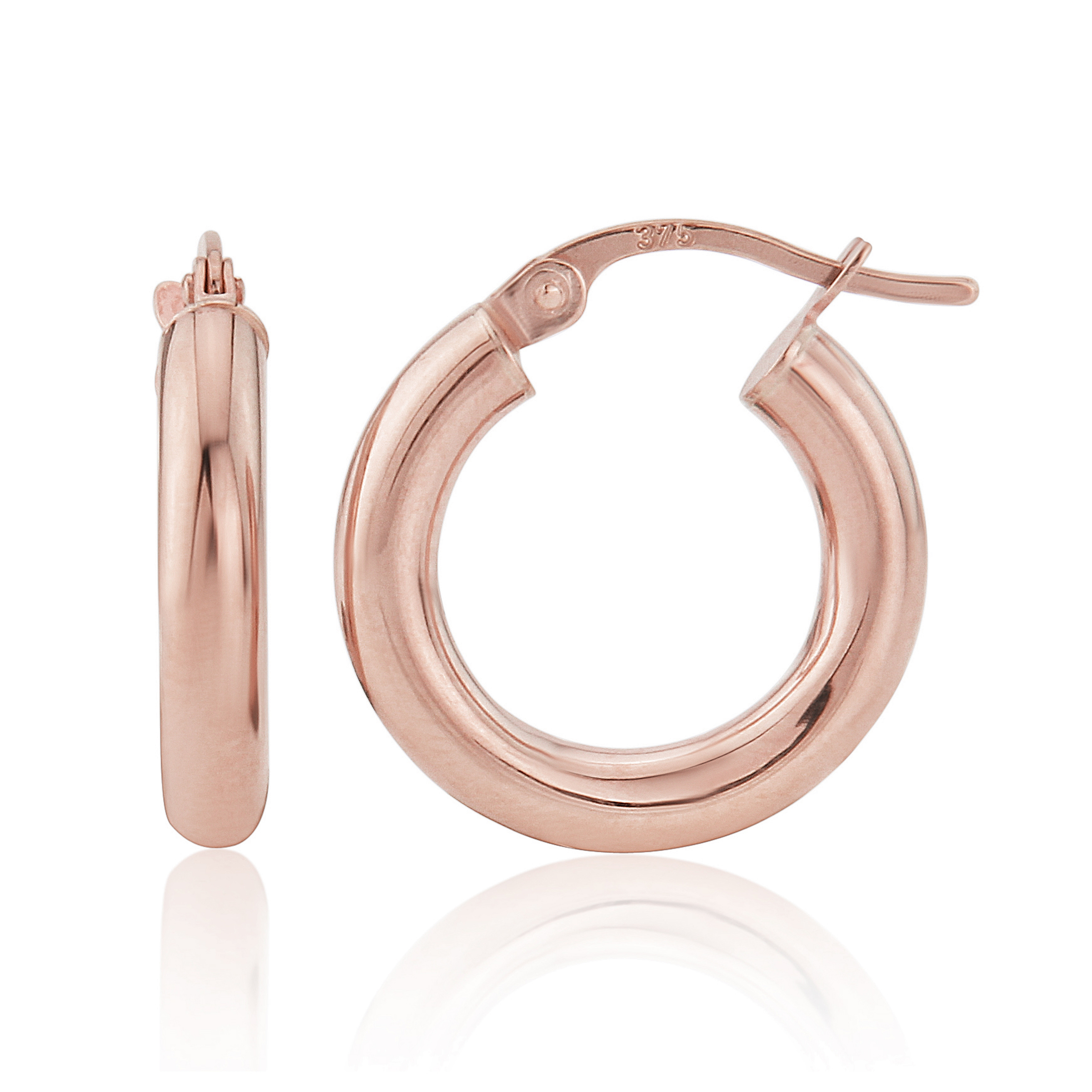 9ct Rose gold extra small hoop earrings - - Gemset & Pearl Jewellery