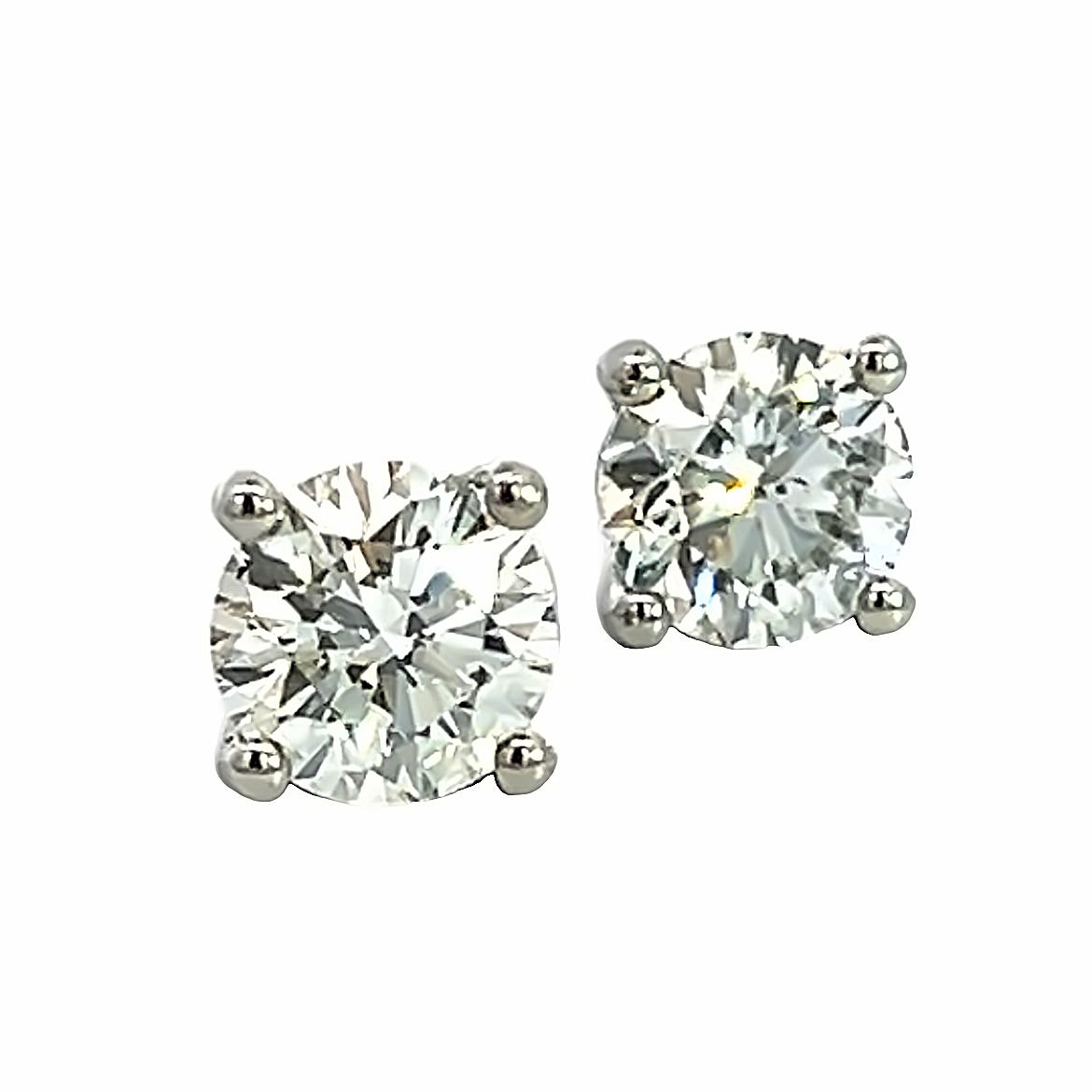Platinum and Diamond Studs - 3.03 Carats