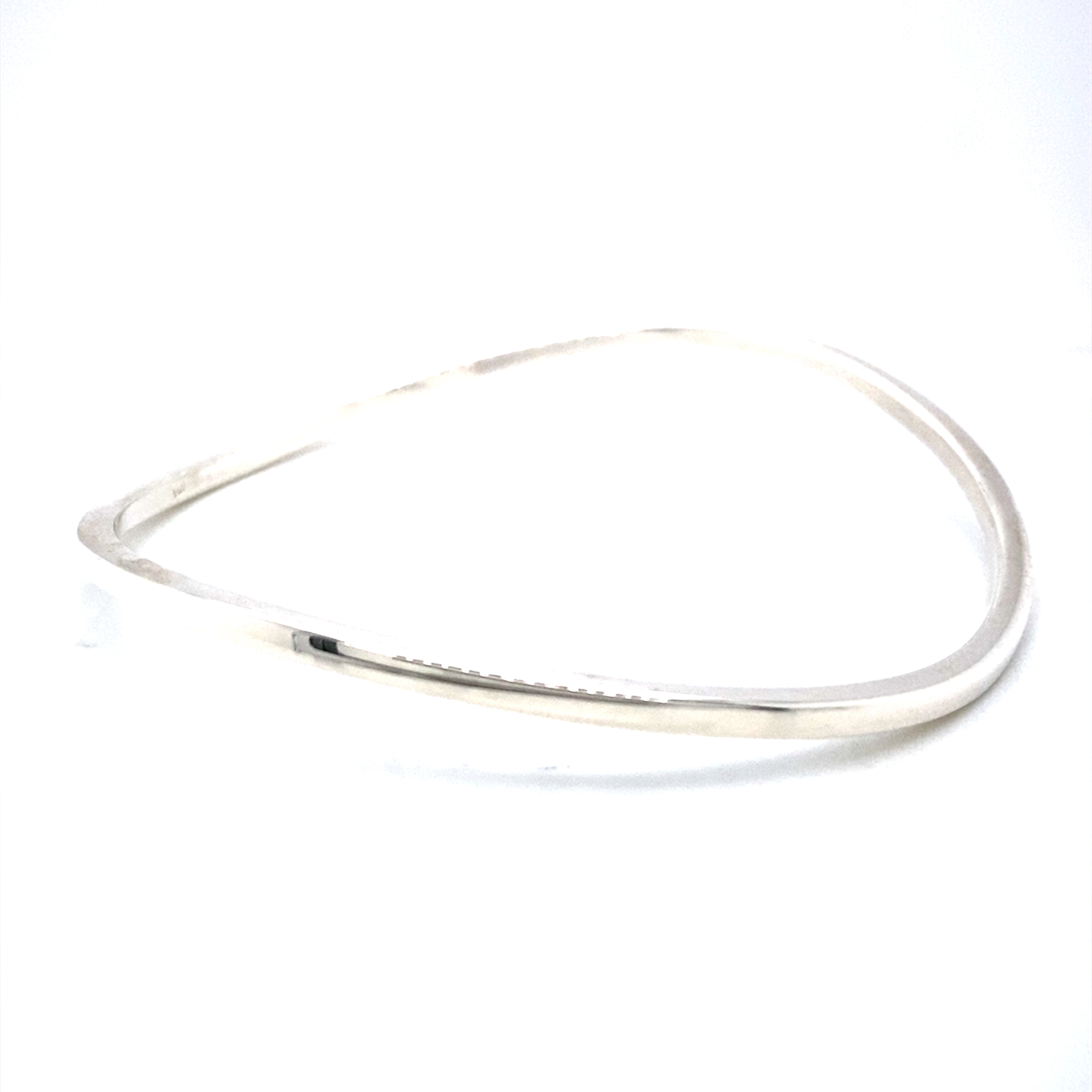 Silver Thin Curved Band Bangle