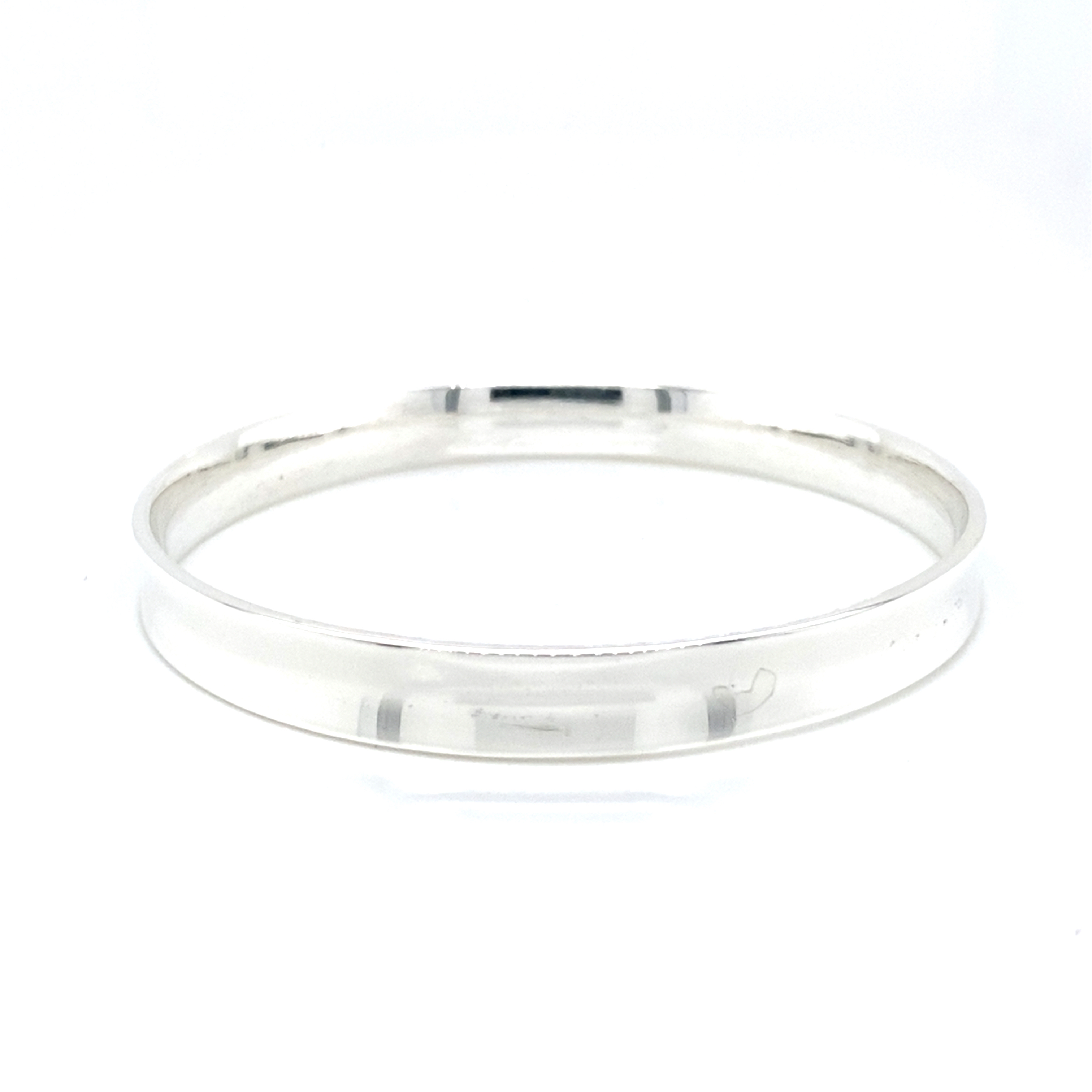 Sterling Silver Concave 8mm Round Bangle