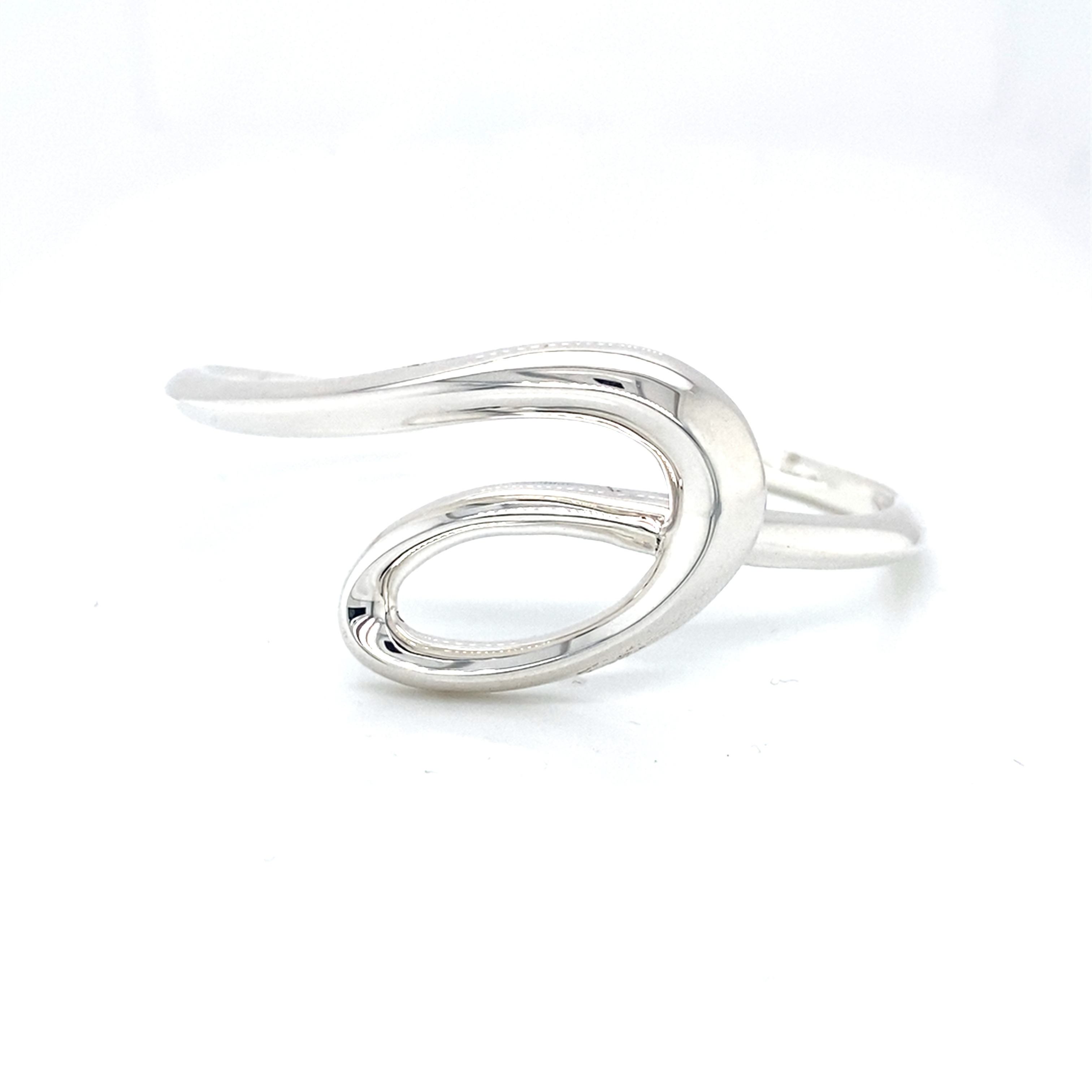 Abstract 'e' Silver Cuff.