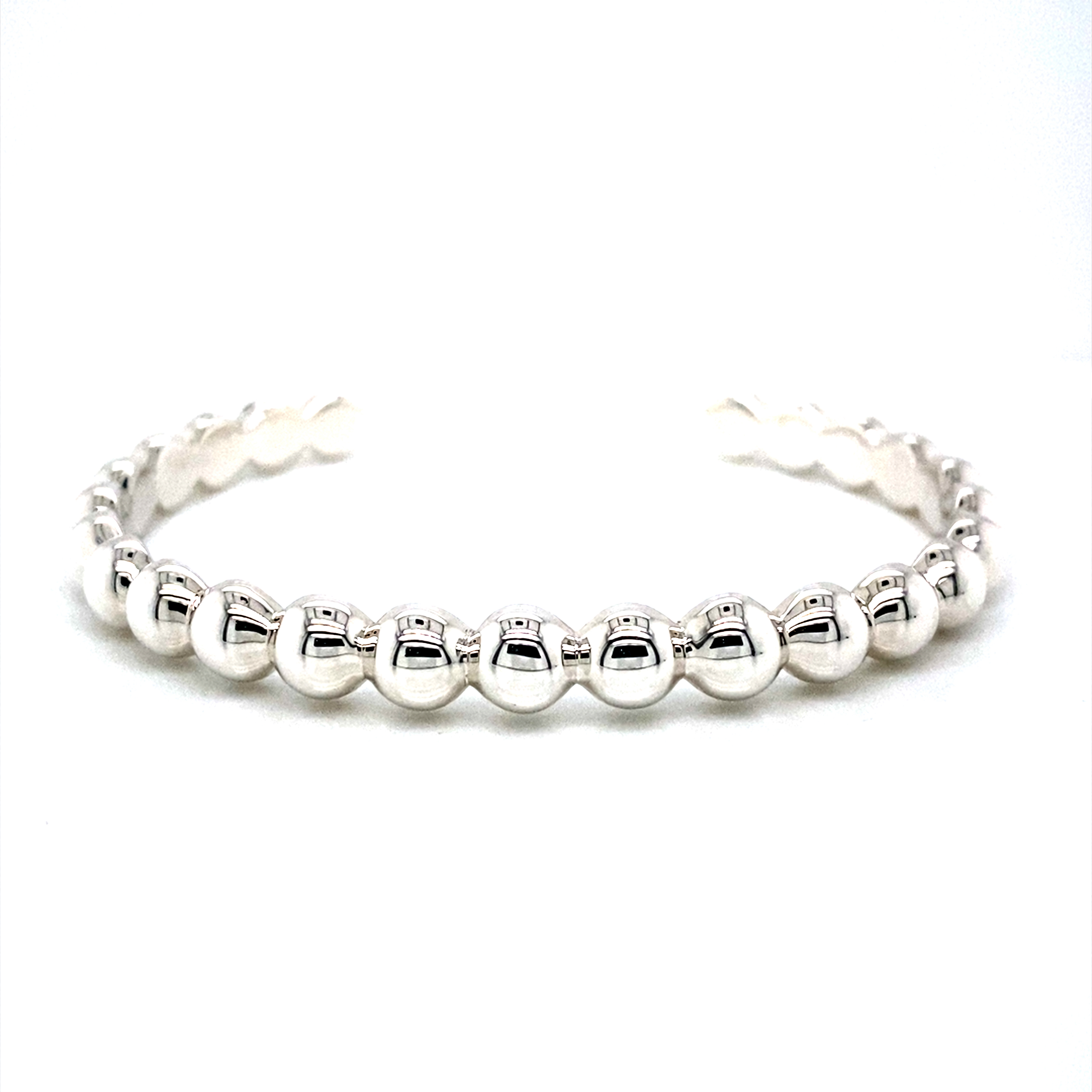 Sterling Silver Half-Ball Cuff Bangle