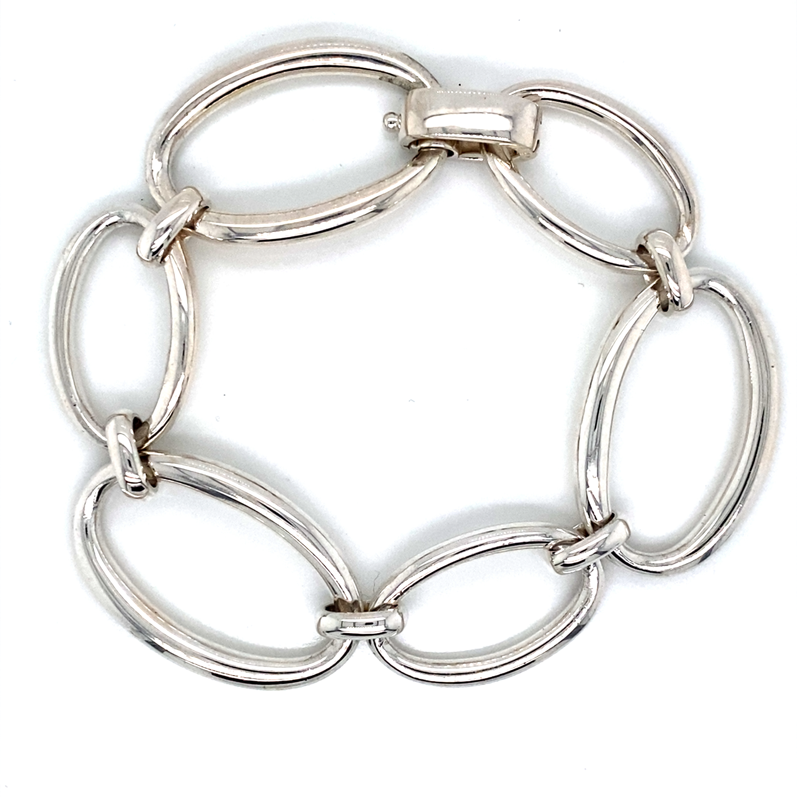 Sterling Silver Large Oval Link Bracelet
