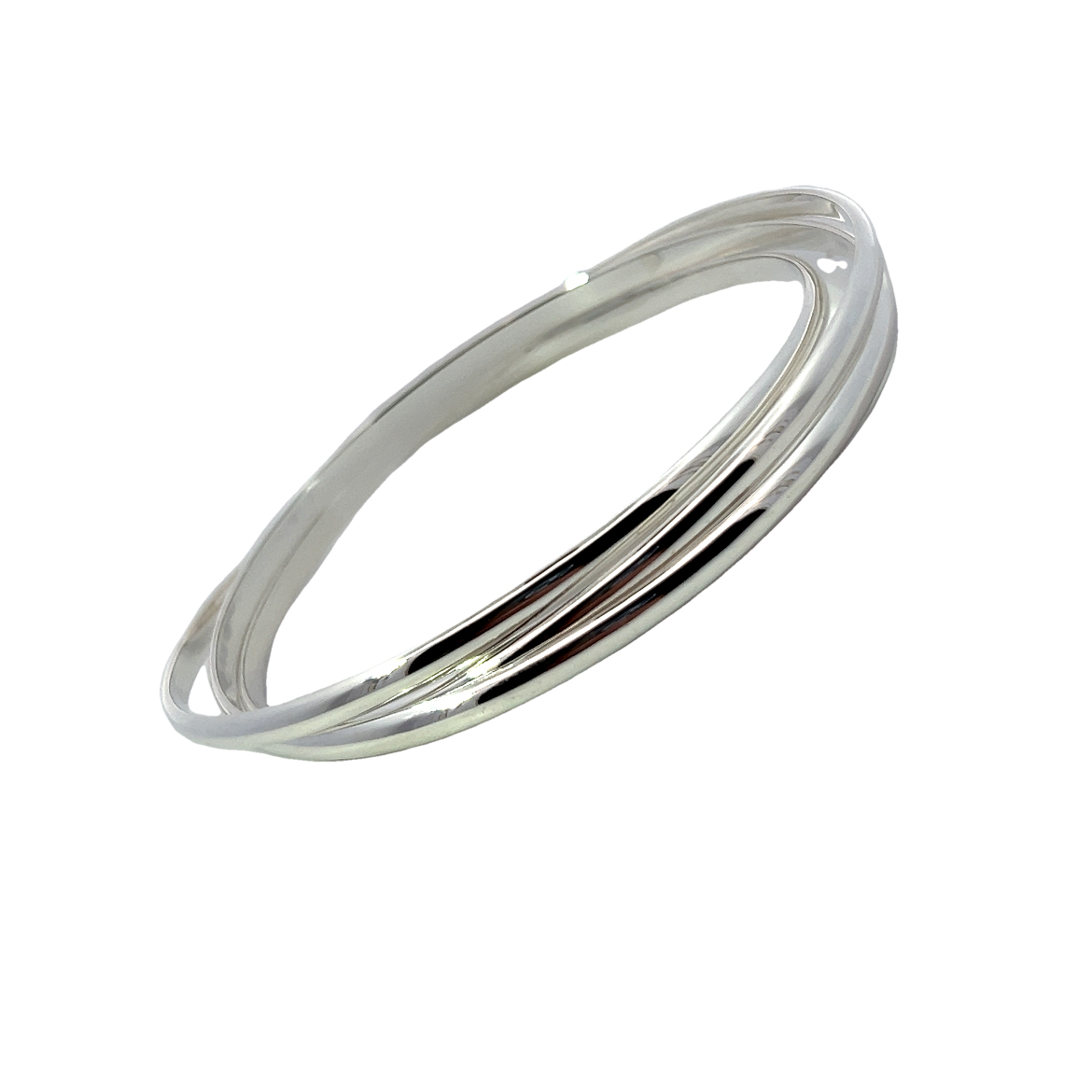 Sterling Silver Triple Row Bangle