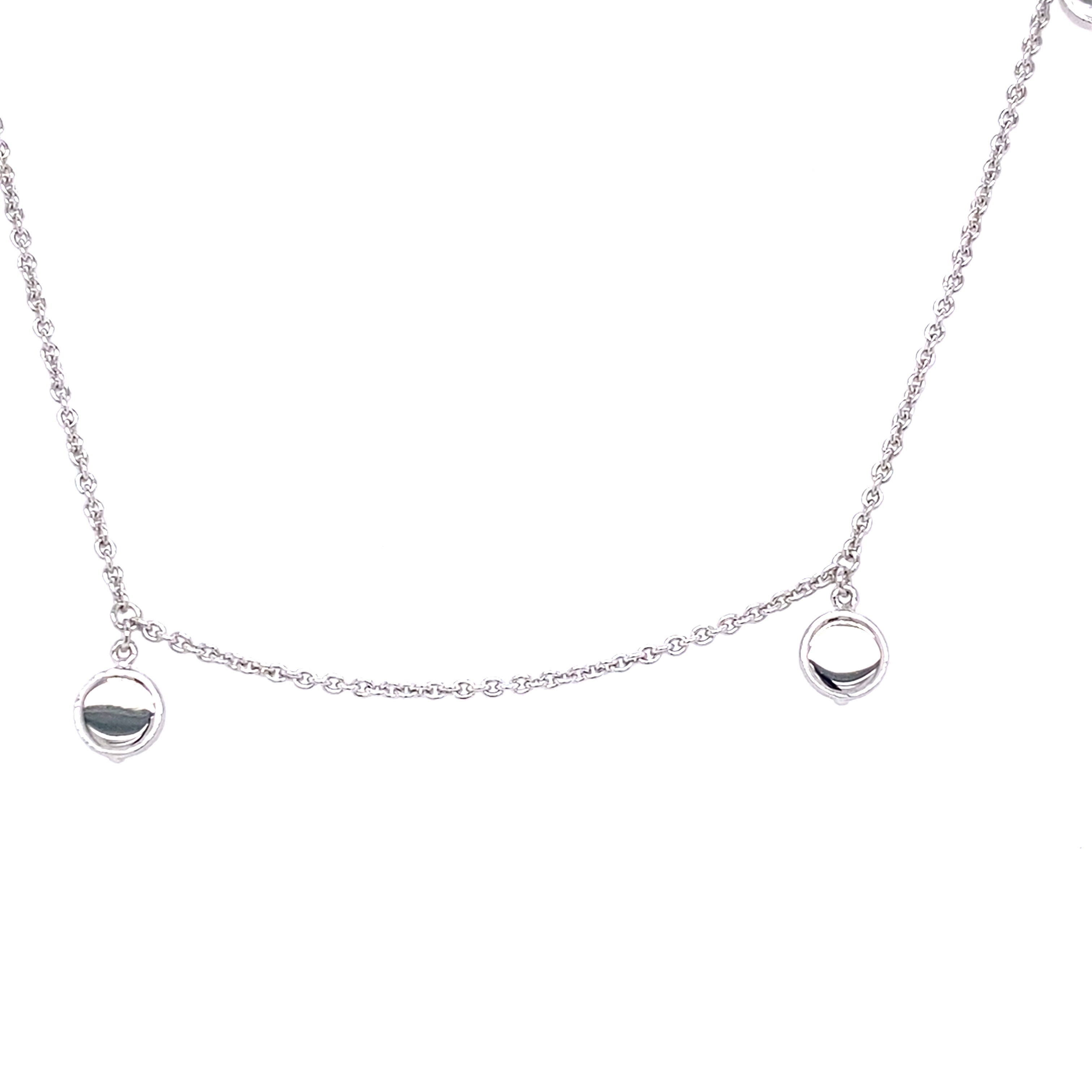 Silver Dangle Disc Necklace