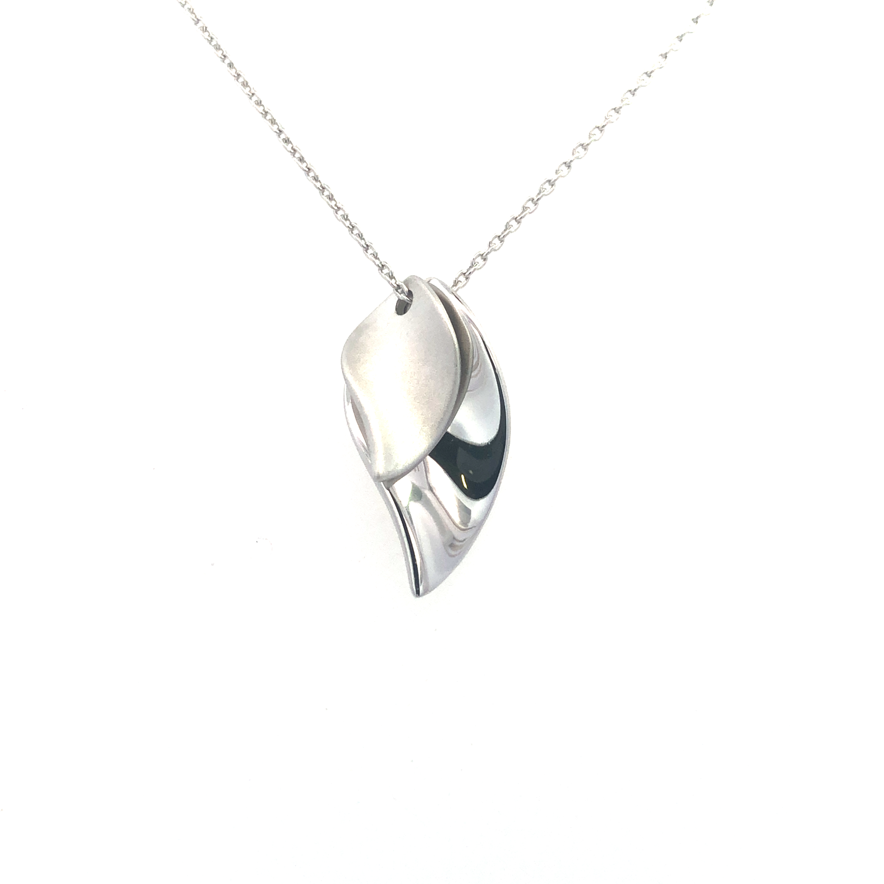 Silver Double Leaf Pendant