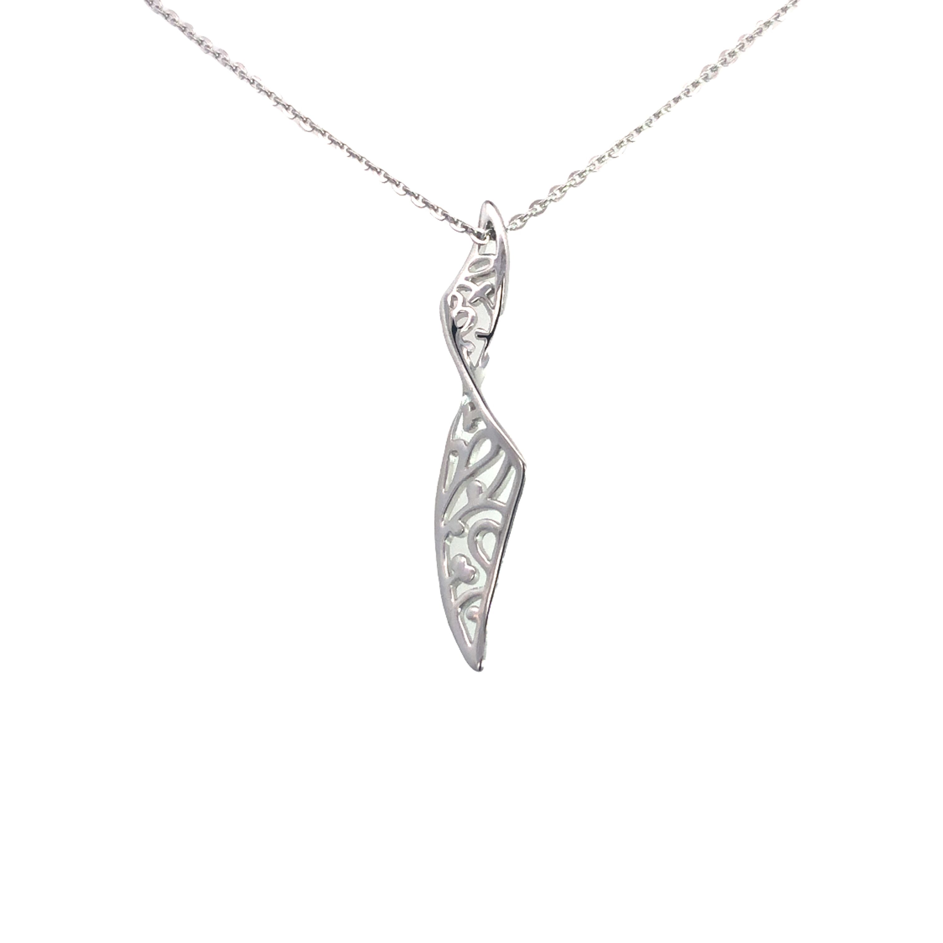 Silver Open Twist Pendant