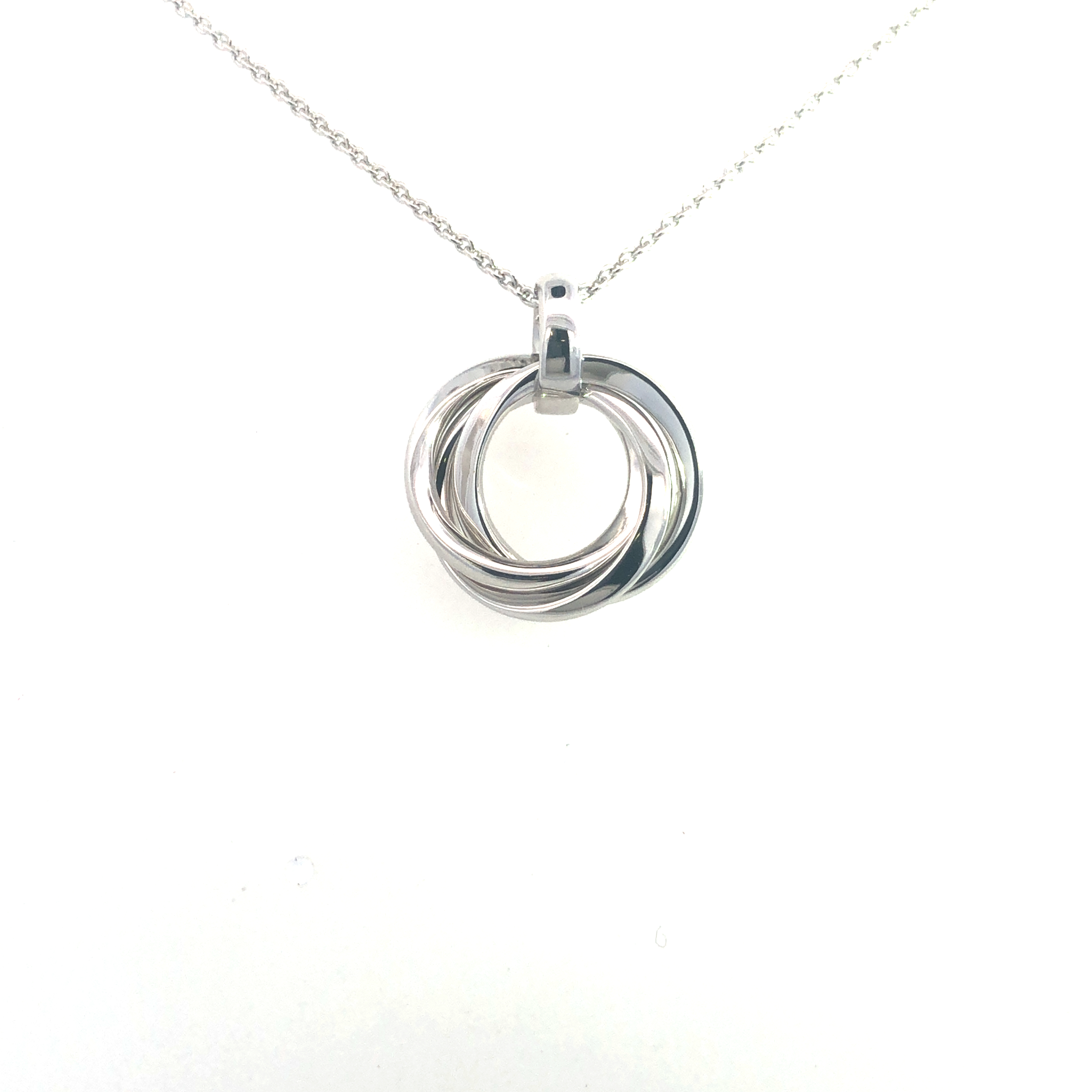 Silver Triple Interlocked Circles Pendant