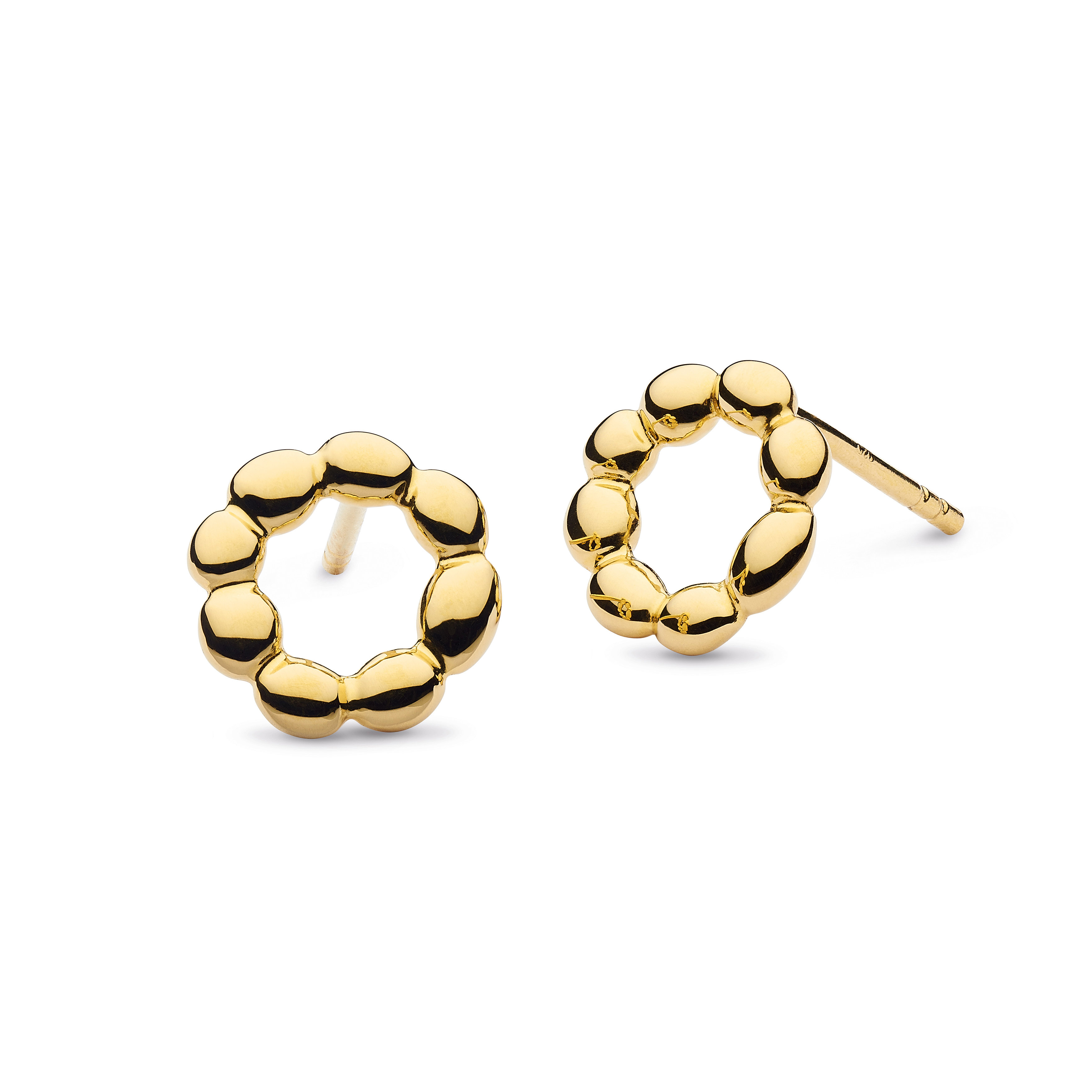 Yellow Gold Plated Pebble Studs