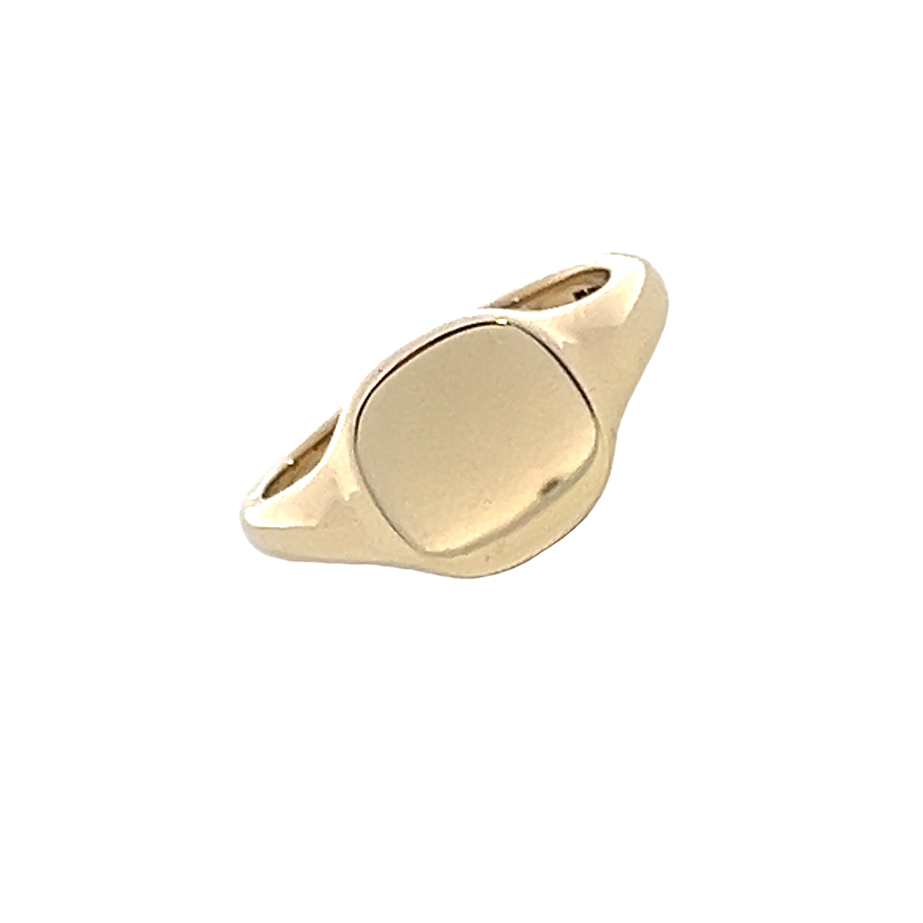 9 Carat Yellow Gold Cushion shaped Signet Ring 9mm x 8mm