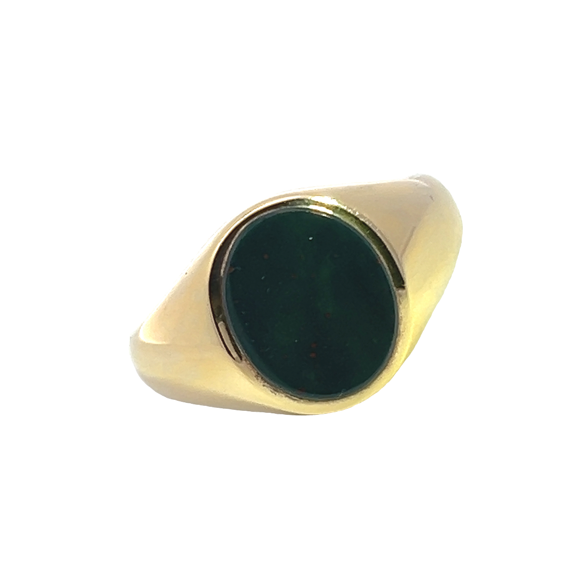 Oval Sgnet Ring With Blood Stone - 12 x 10mm
