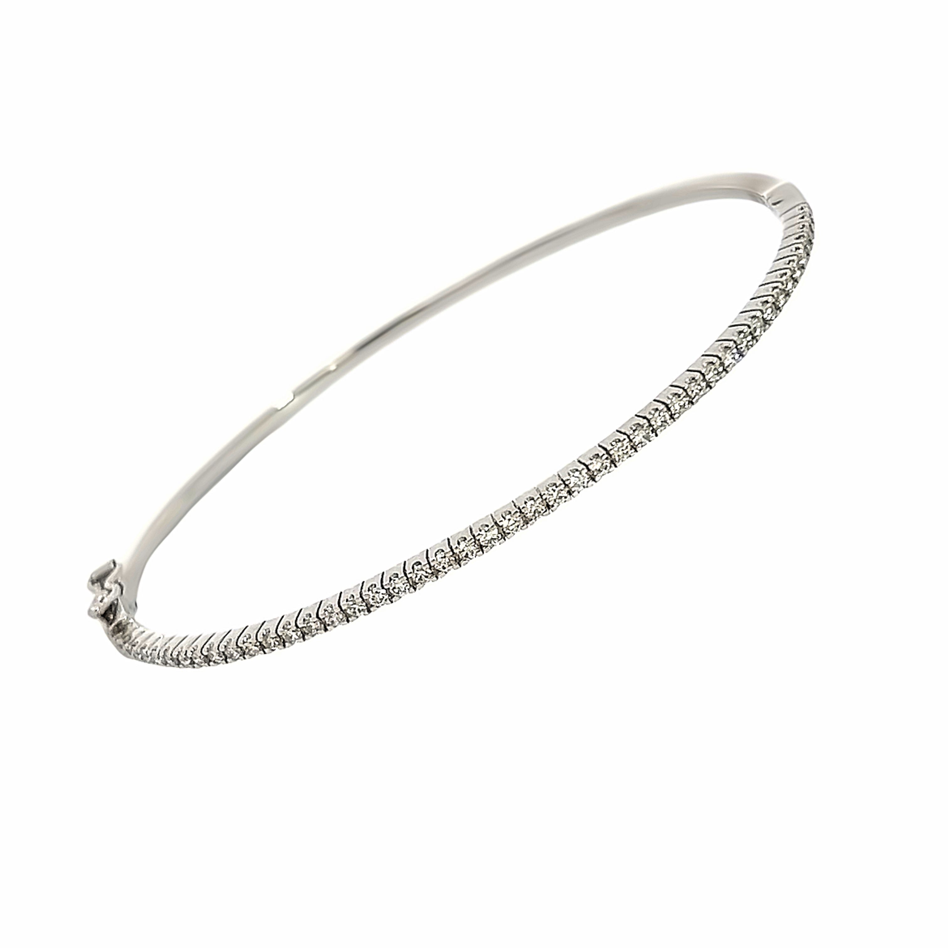 18 Carat White Gold and Diamond Bangle