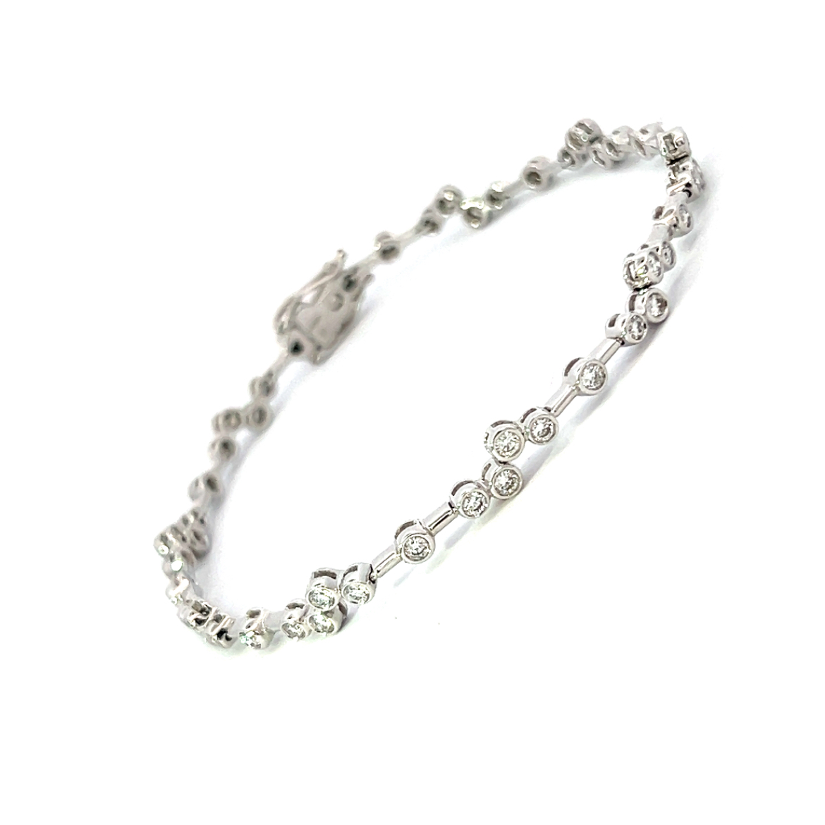 18 Carat White Gold and Diamond Bubbles Bracelet