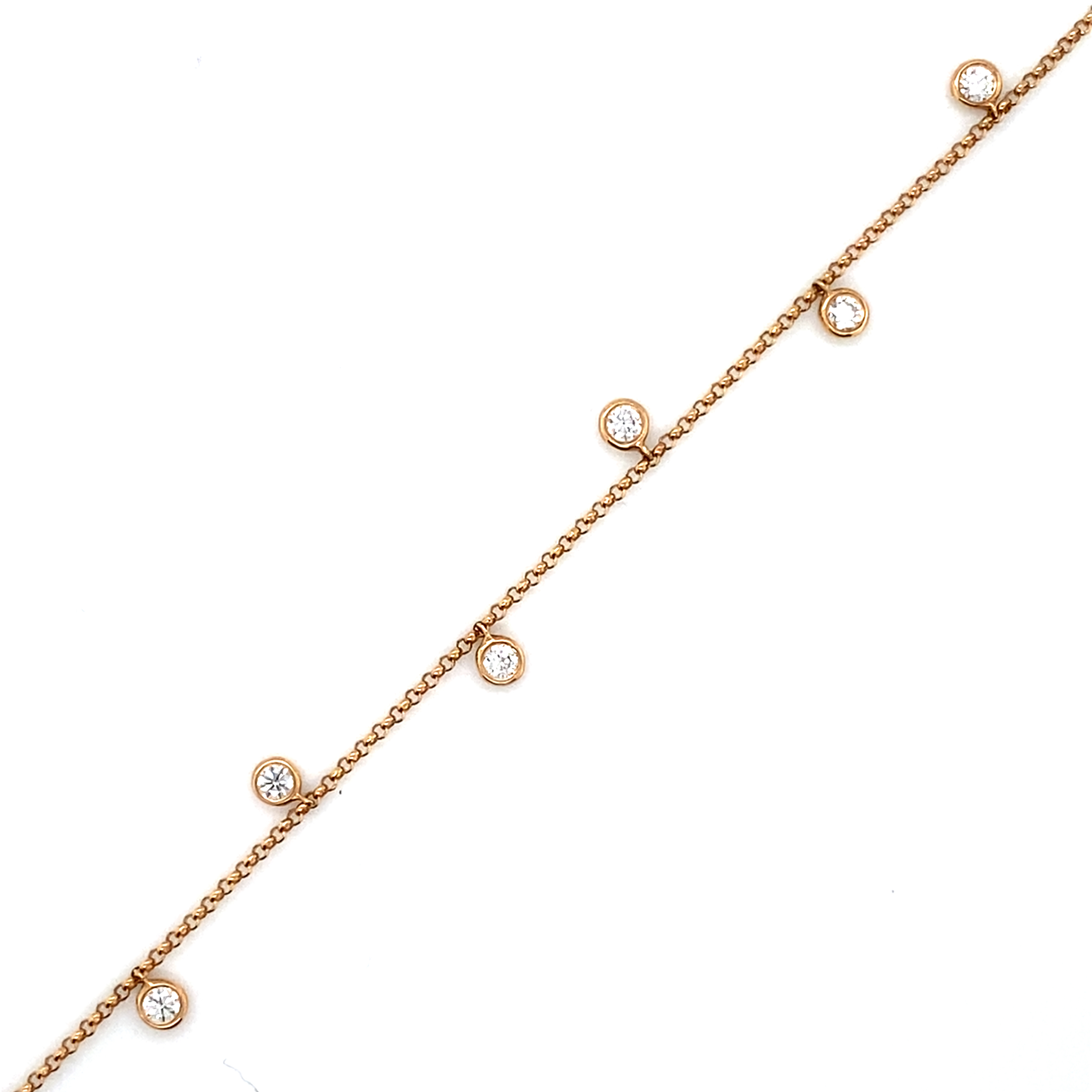 18 Carat Rose Gold Diamond Bracelet - 0.38 Carats