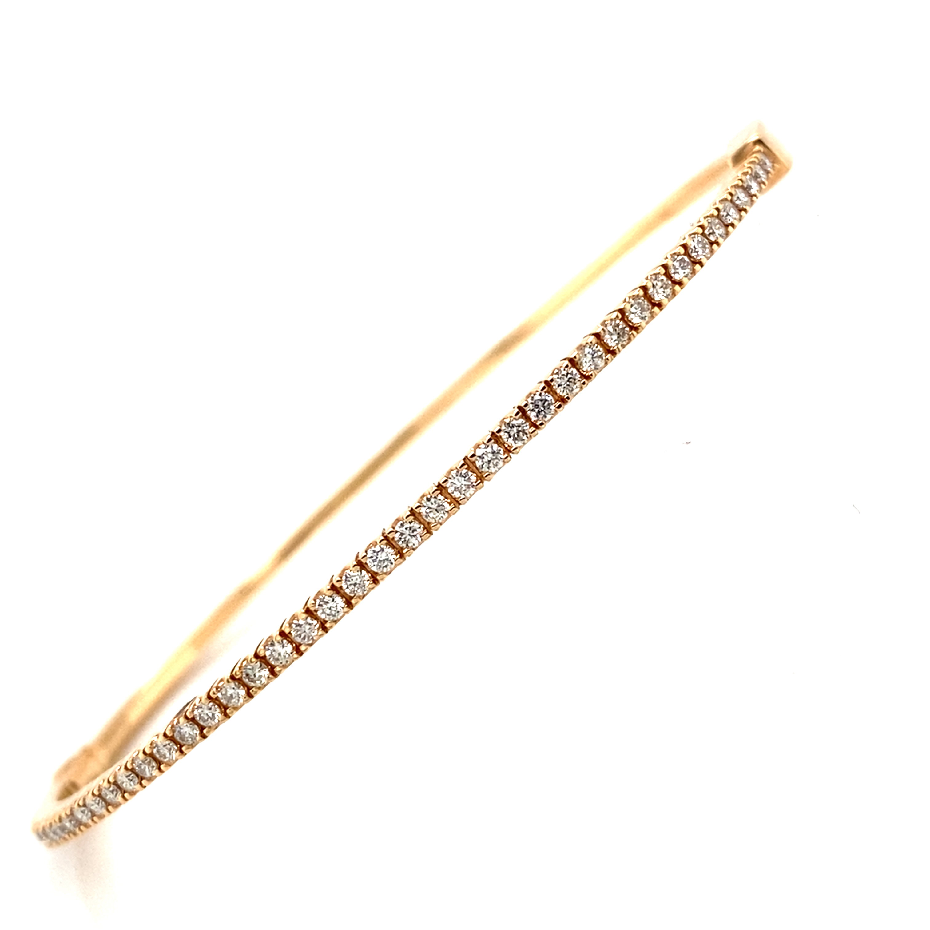 18 Carat Rose Gold and Diamond Hinge Bangle - 0.60 Carats