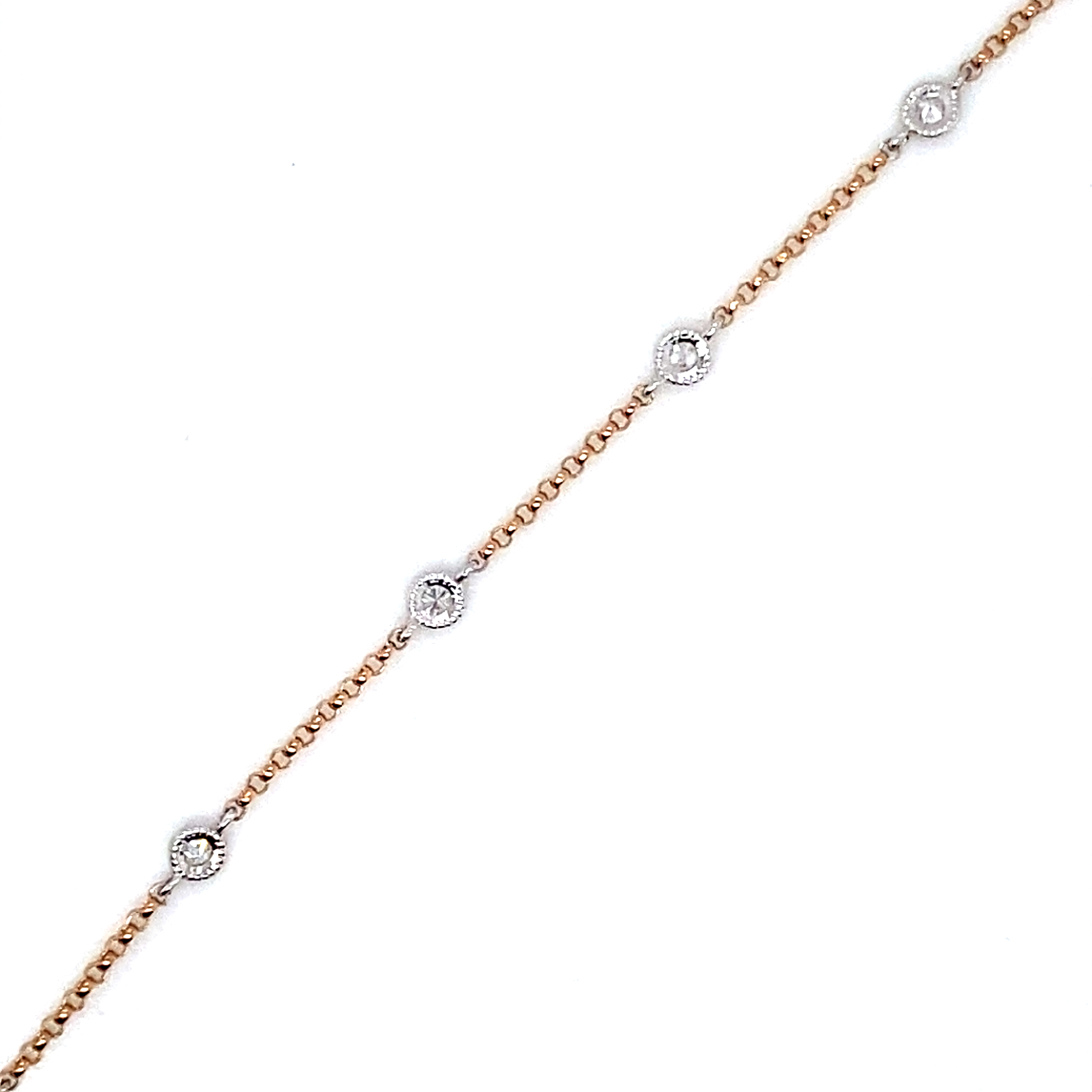 An 18 Carat Rose and White Gold Diamond Bracelet