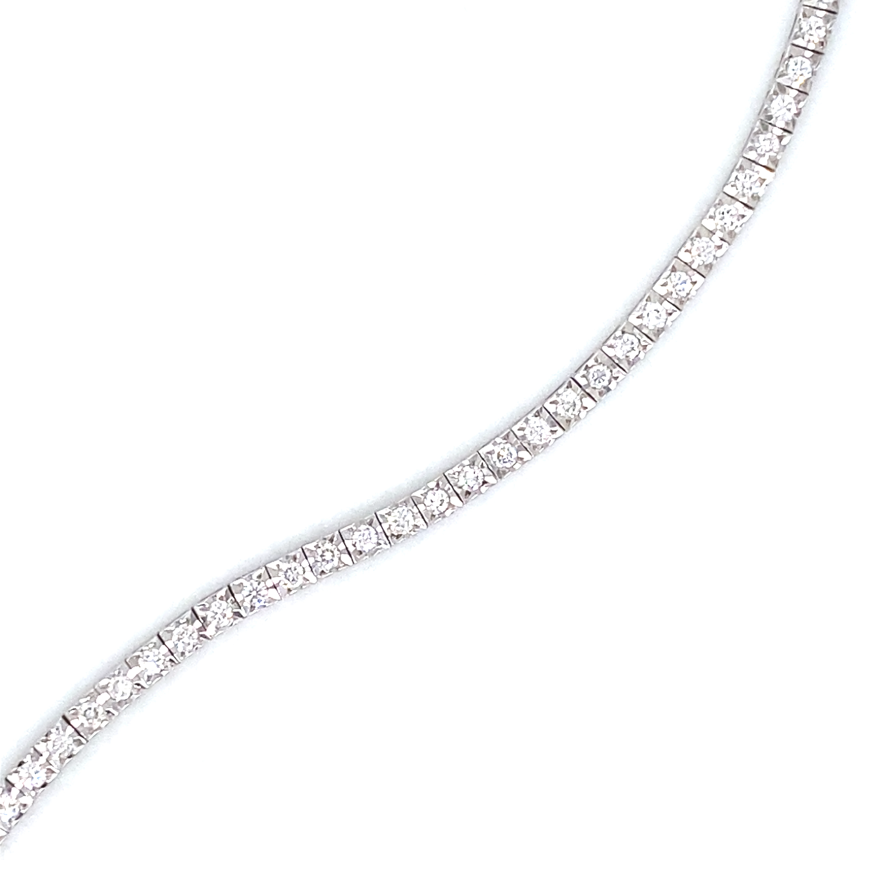 18 Carat White Gold Diamond Mirage Line Bracelet 1.00 Cts