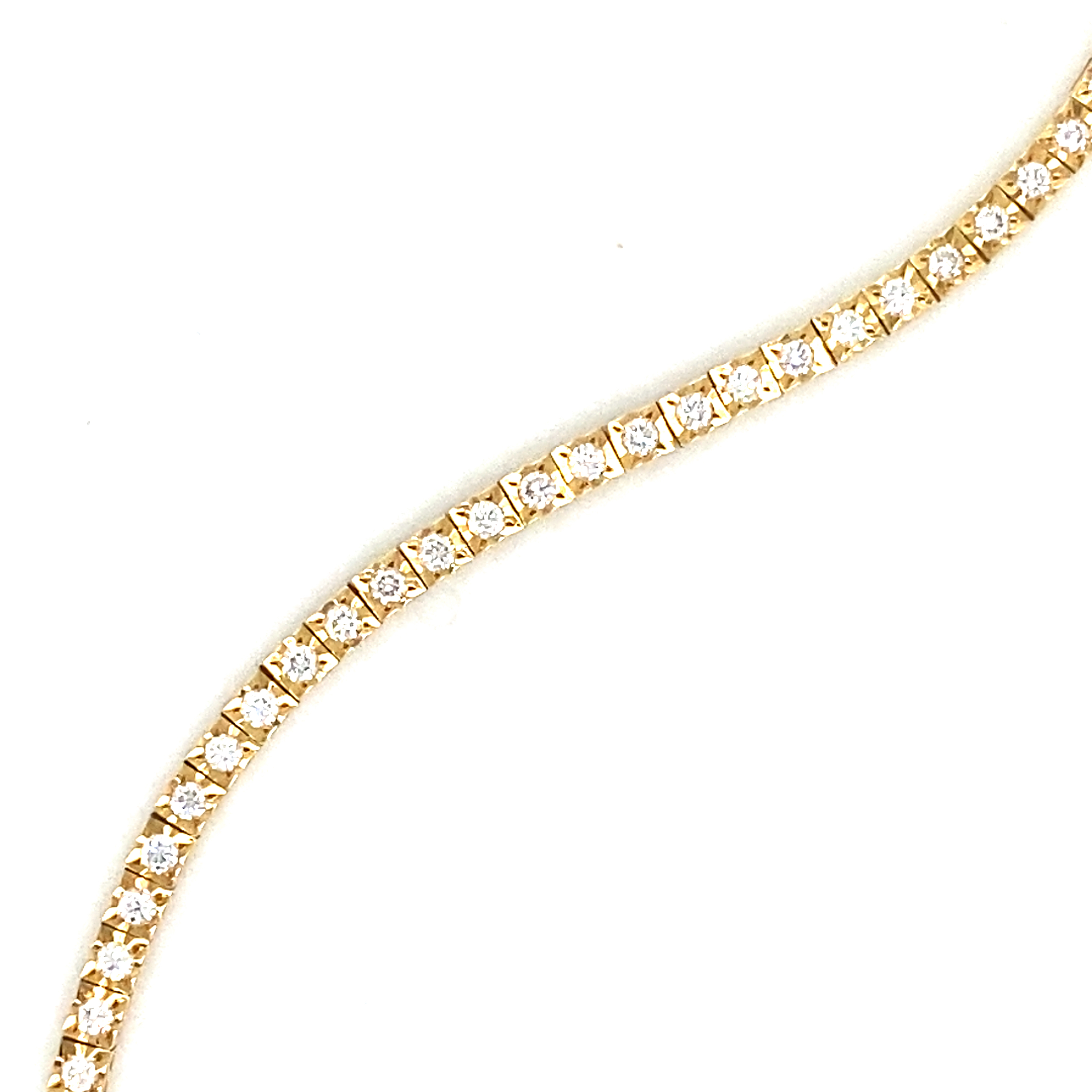 18 Carat Yellow Gold and Diamond Line Bracelet 1.00 Carats