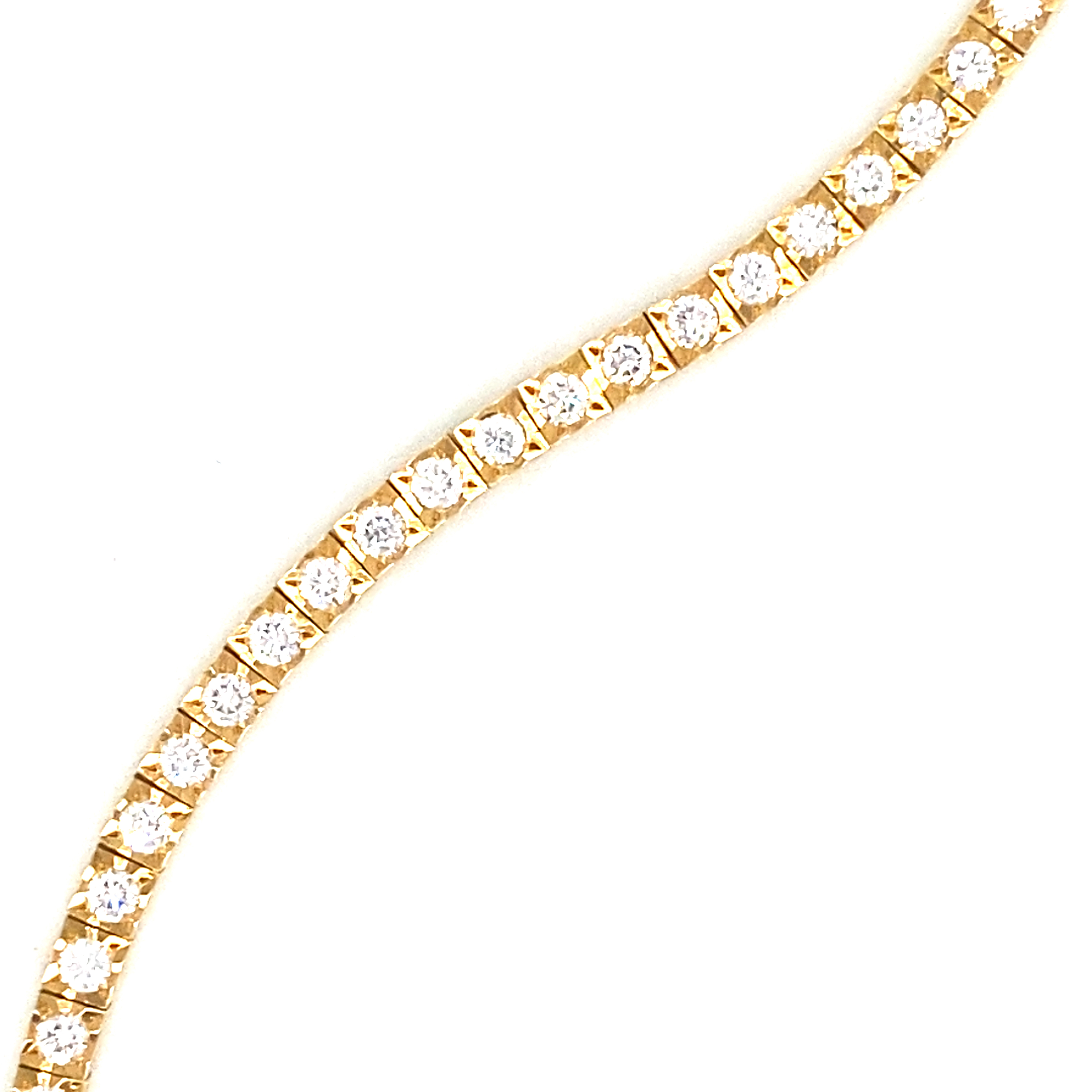 18 Carat Yellow Gold and Diamond Line Bracelet 2.00 Carats