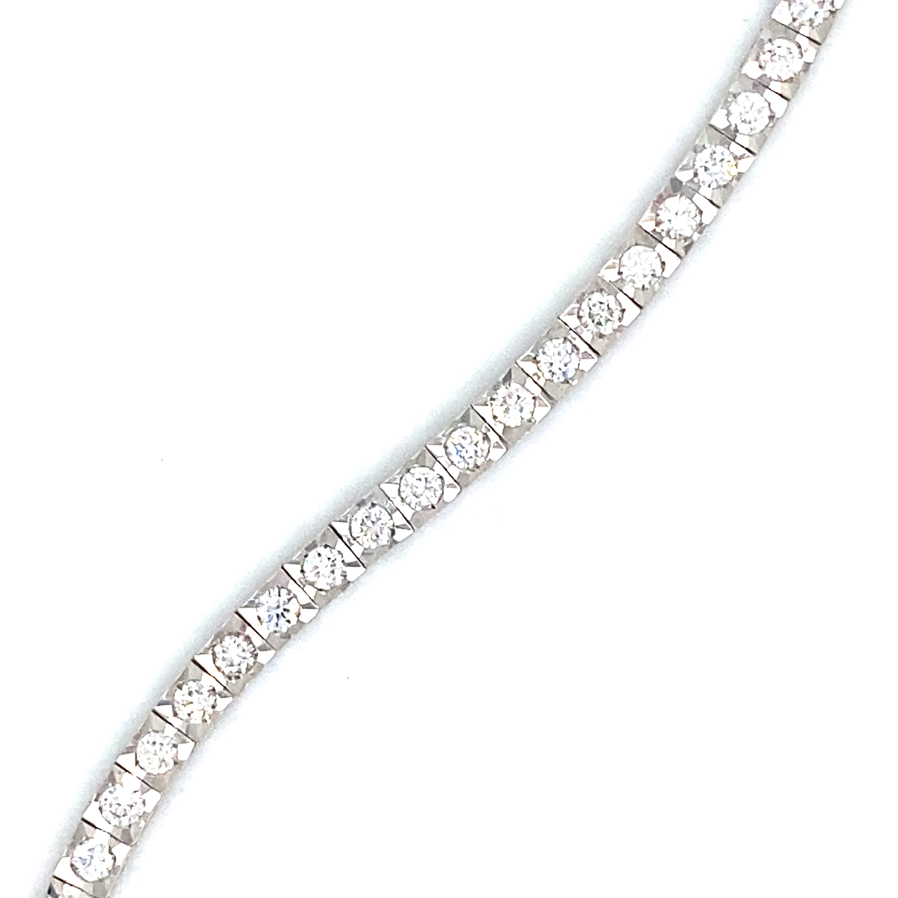 18 Carat White Gold and Diamond Line Bracelet 2.00 Carats