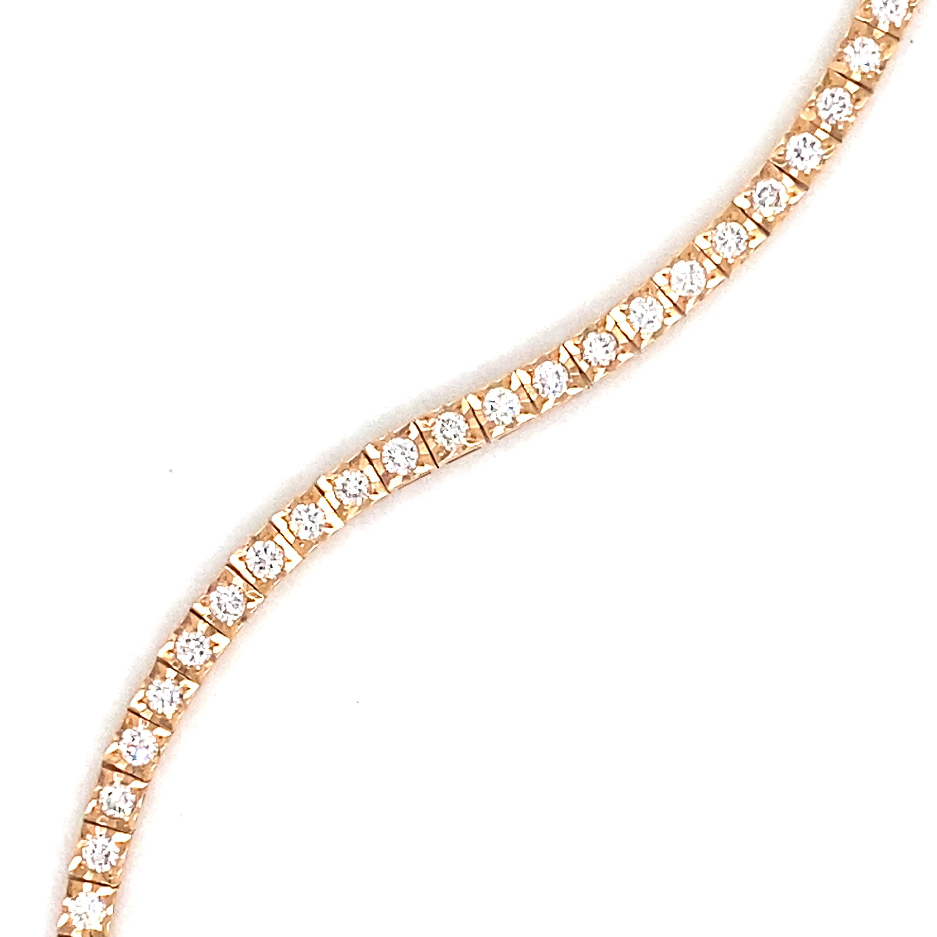 18 Carat Rose Gold and Diamond Line Bracelet 1.50 Carats