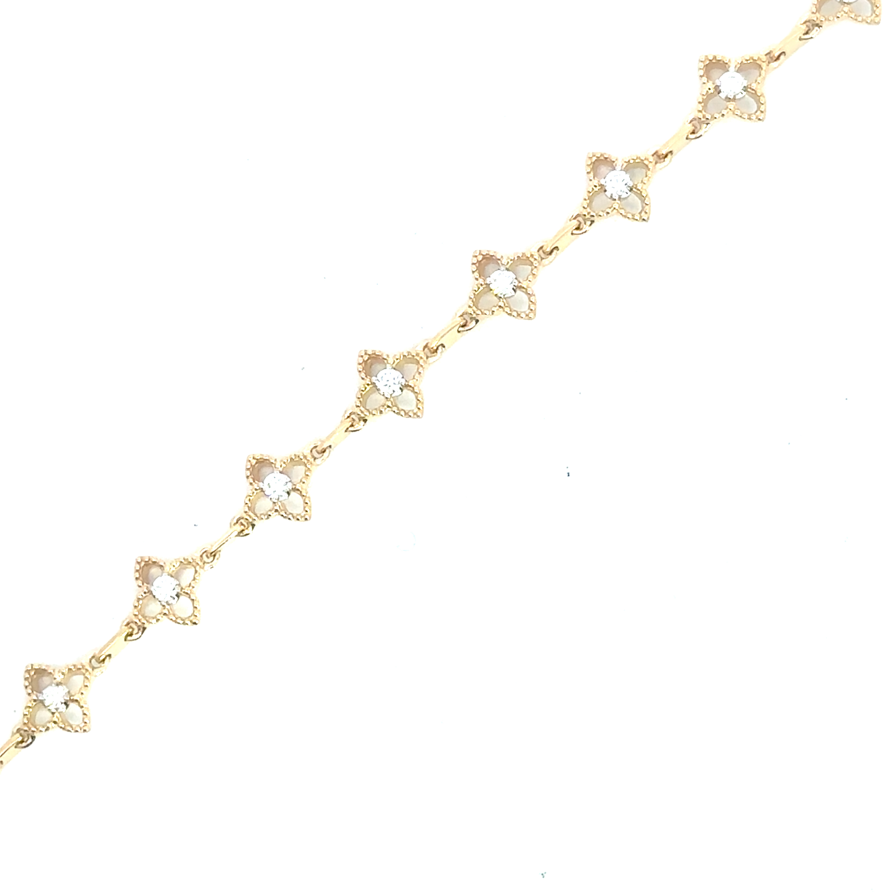 18 Carat Yellow Gold and Diamond floral Bracelet