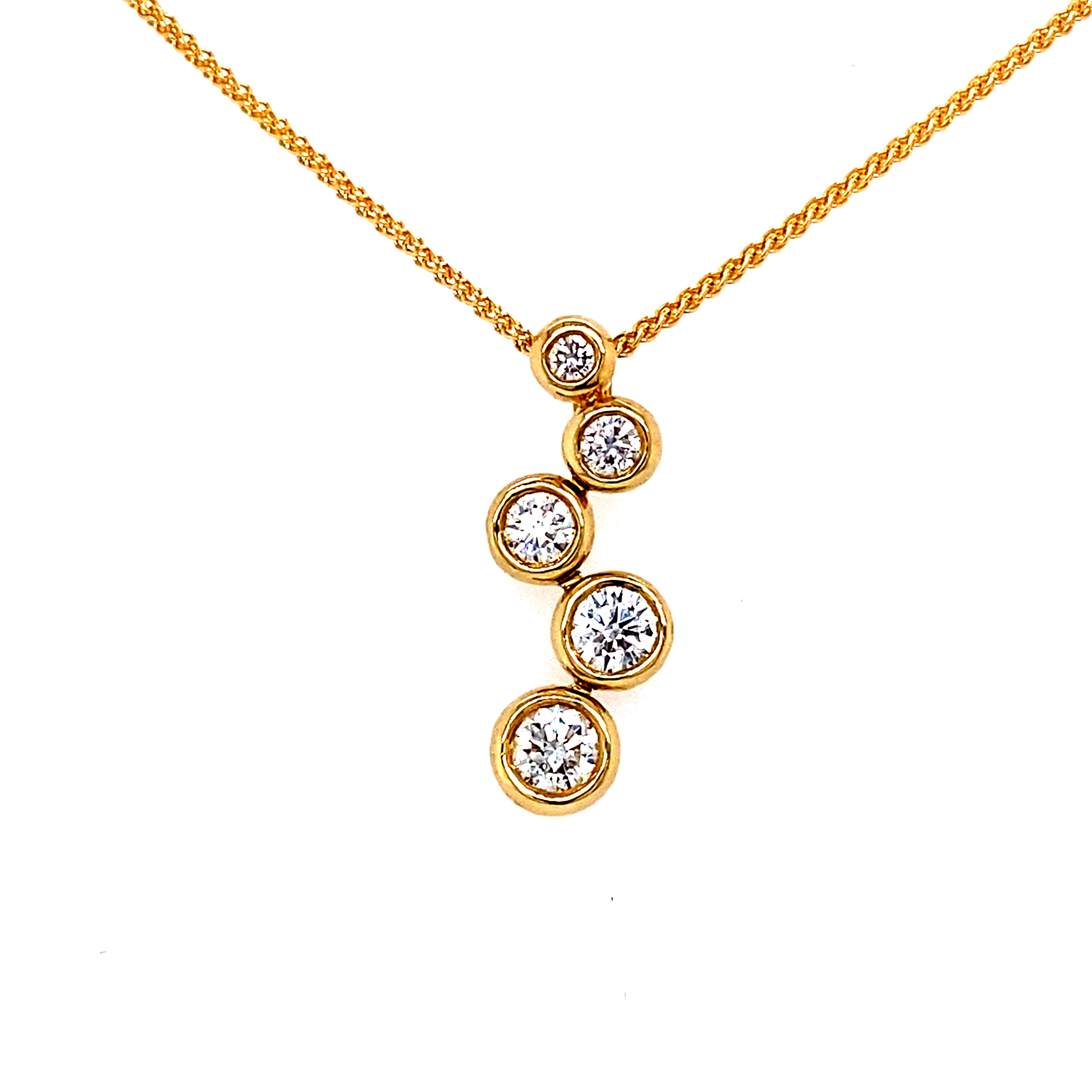 18ct Yellow Gold Bubbles Diamond Pendant -  0.63ct