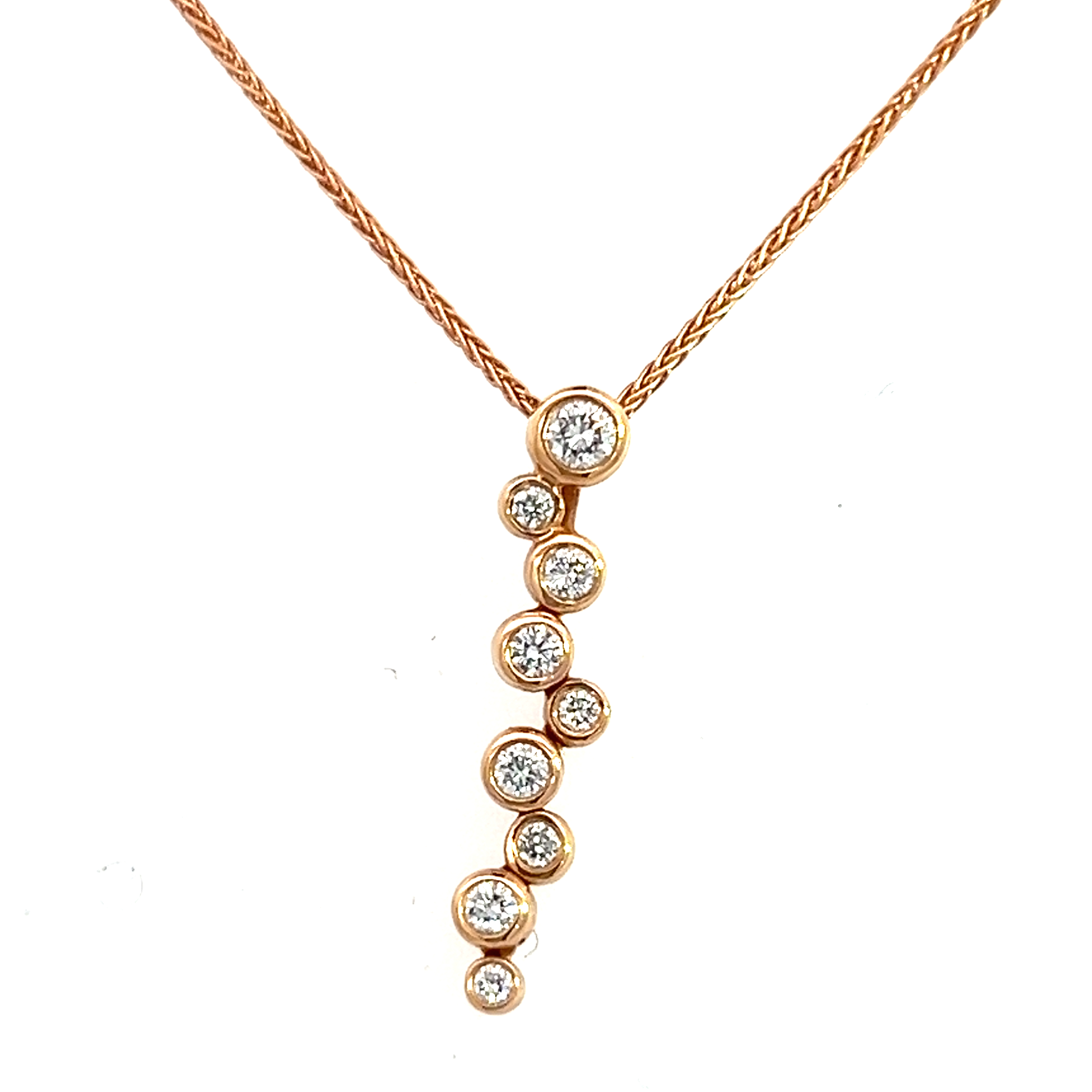 18ct Rose Gold Bubbles Pendant - 0.20 Carats