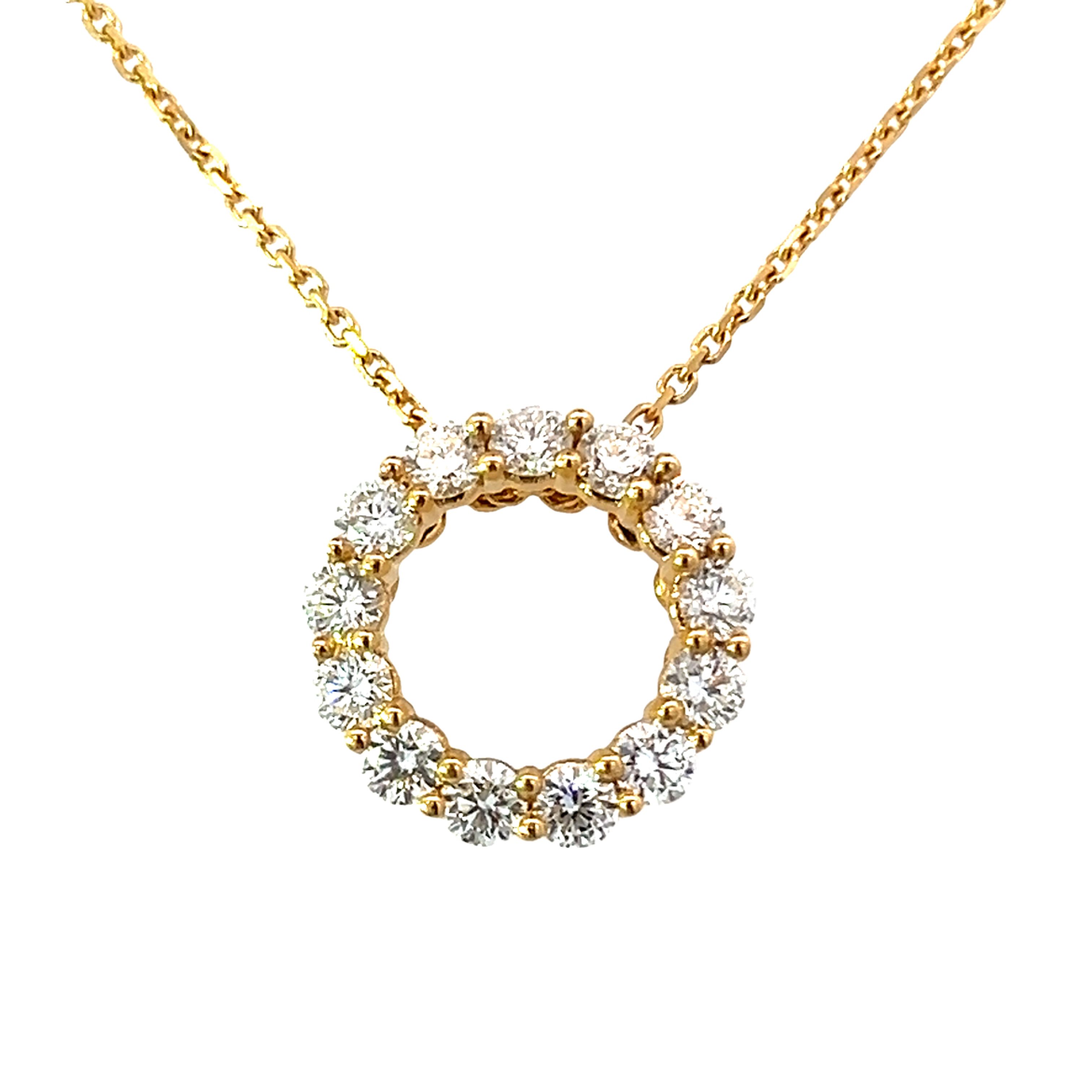 18 Carat Yellow Gold and Diamond Pendant 1.00 carats