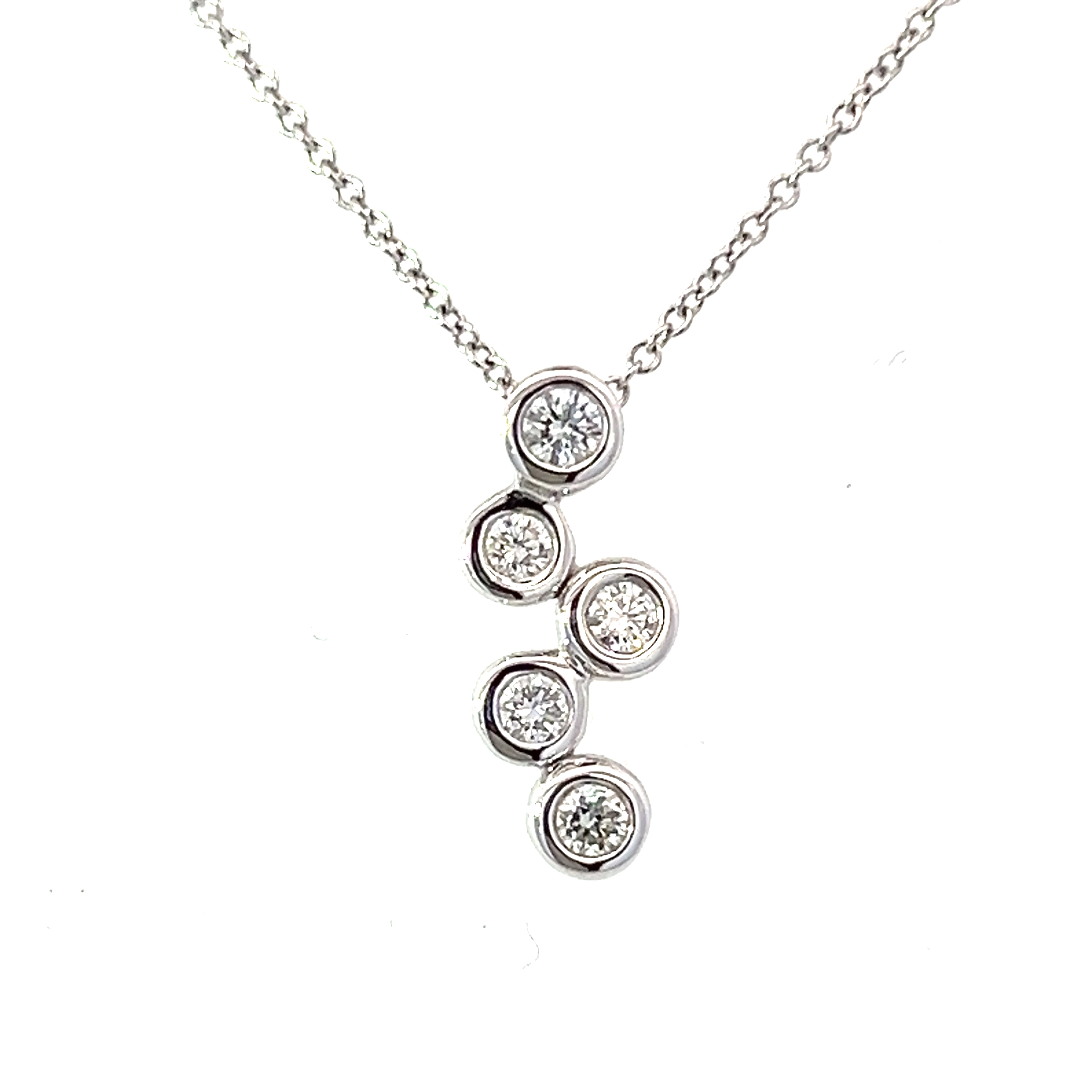 18ct White Gold Bubbles Pendant 0.25ct