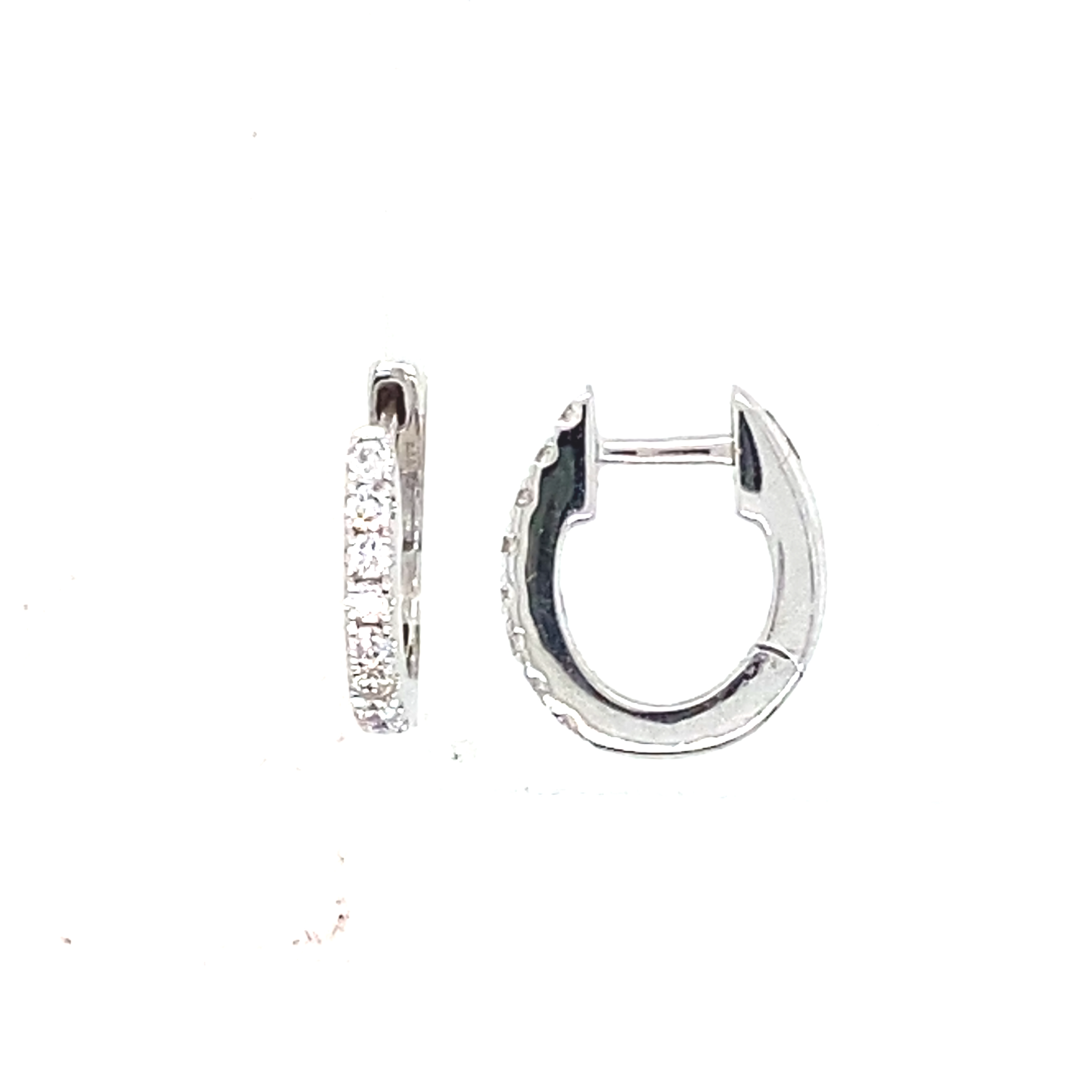 18 Carat Huggie Diamond Hoops  - 0.16Cts