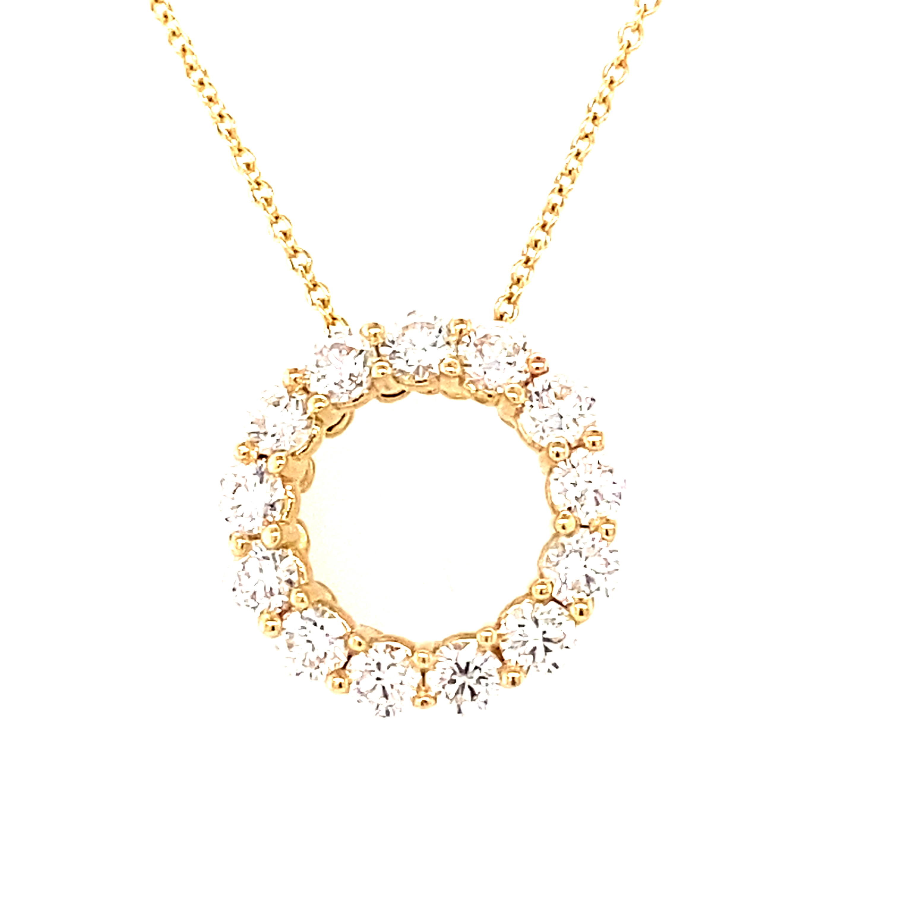 18 Carat Yellow Gold Diamond Circle Pendant 1.00Cts GVS