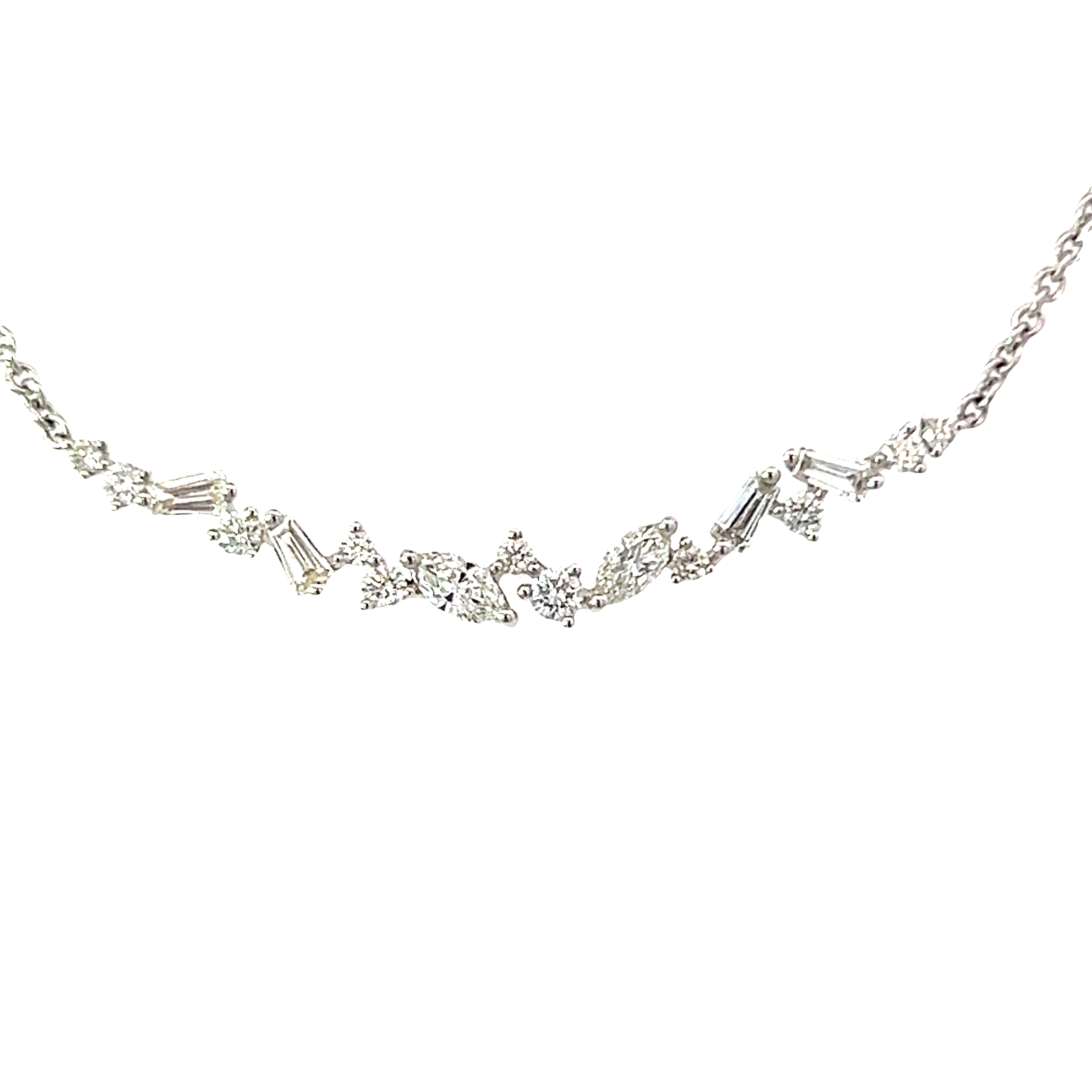 18 Carat White Gold and Diamond Icicle Smile Necklace 0.53 Ct