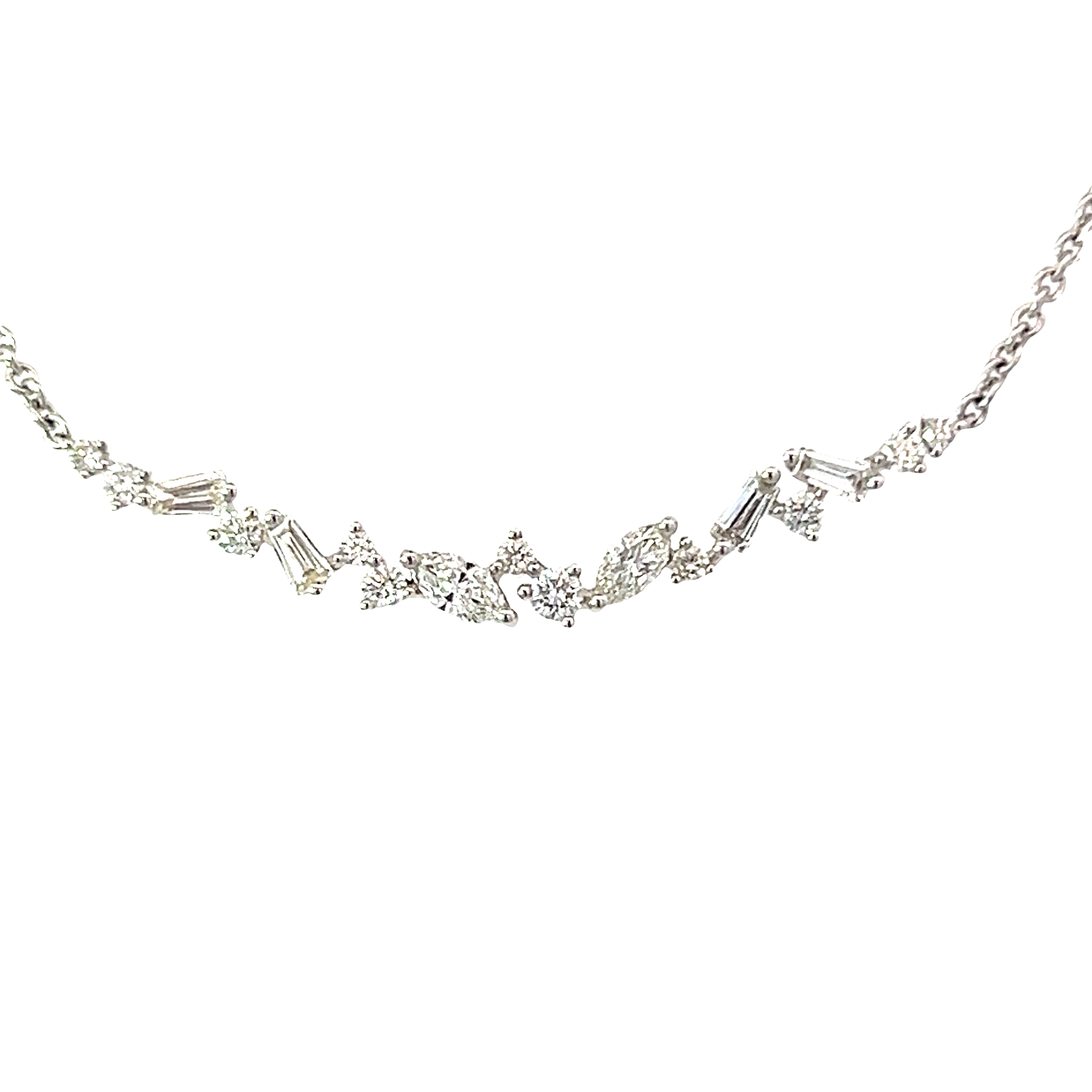 18 Carat White Gold and Diamond Icicle Smile Necklace 0.53 Ct ...